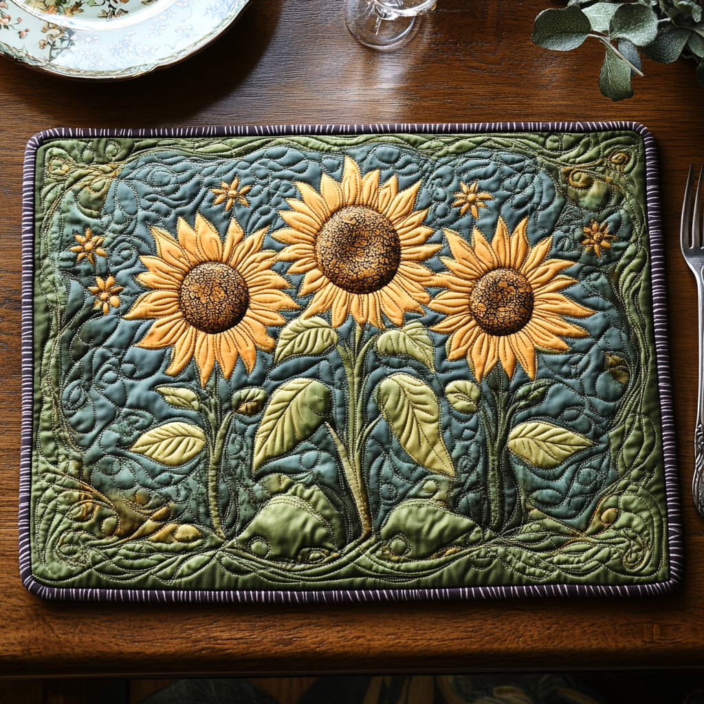 Summer Glow Quilted Place Mat Home Decor Items Sunflower Theme Gifts