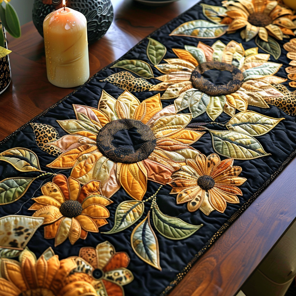Summer Glow Quilted Table Runner Kitchen Table Decor Ideas Sunflower Items For Gifts