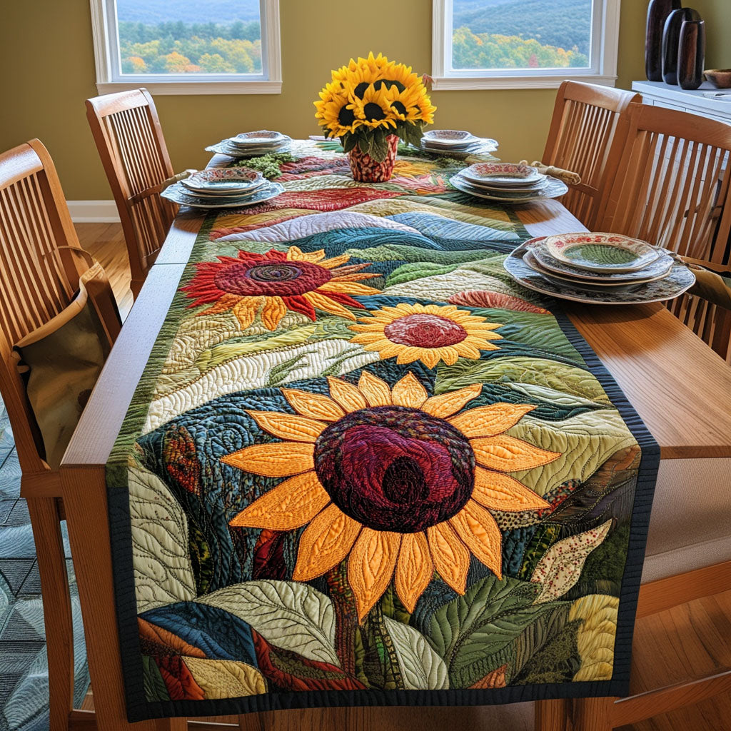 Summer Glow Walk Quilted Table Runner Floral Runner Best Gifts For New Moms