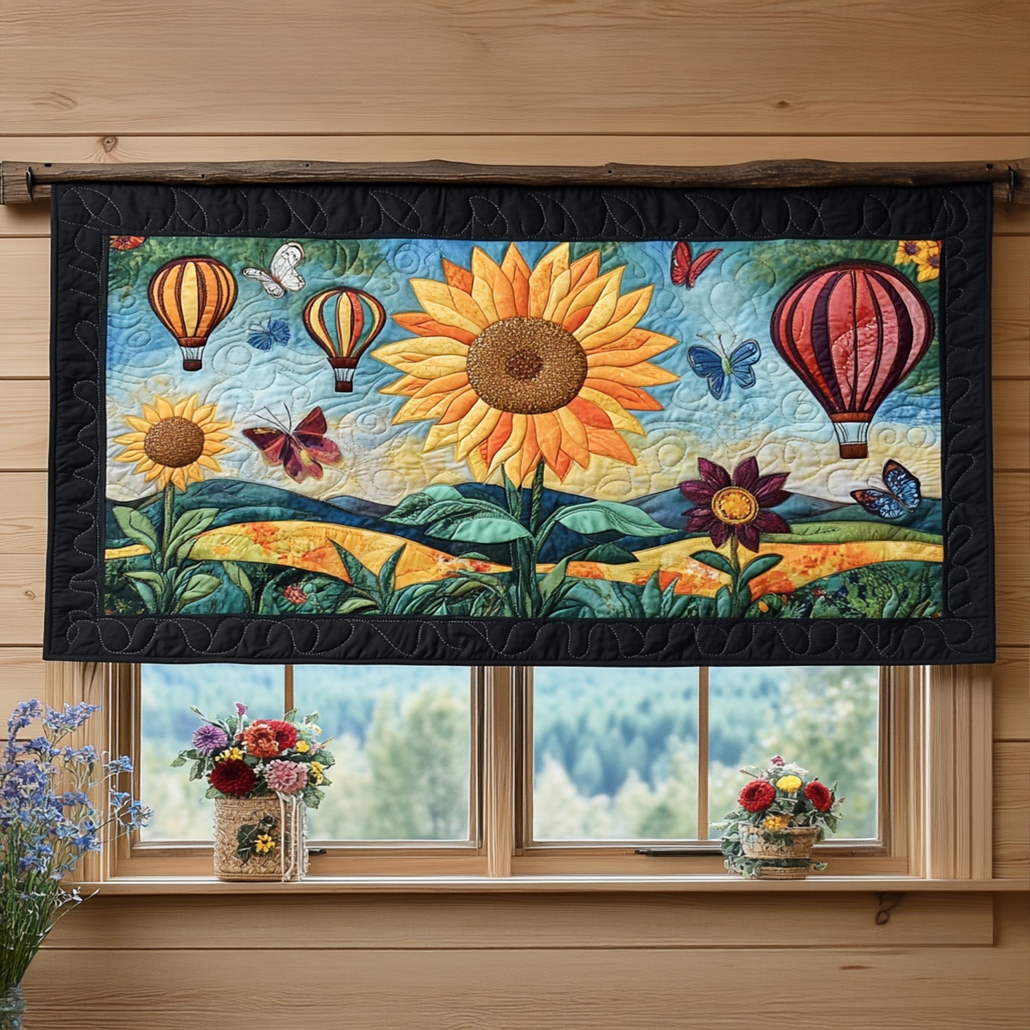 Summer Glow Walk Quilted Valance Christmas Kitchen Decor Sunflower Christmas Gift Ideas