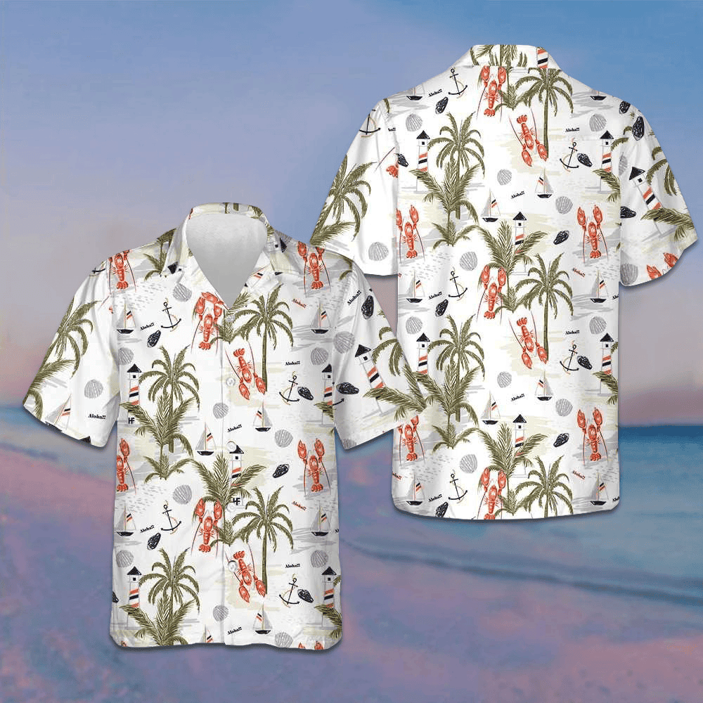 Summer Island Of Lobster Hawaiian Shirt Tropical Button Up Shirt Gifts For Him Summer Island Of Lobster Hawaiian Shirt Tropical Button Up Shirt Gifts For Him
