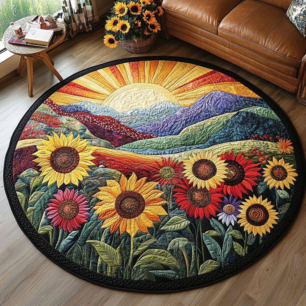 Summer Meadow Quilted Round Mat Entryway Design Ideas Sunflower Gifts For Friends