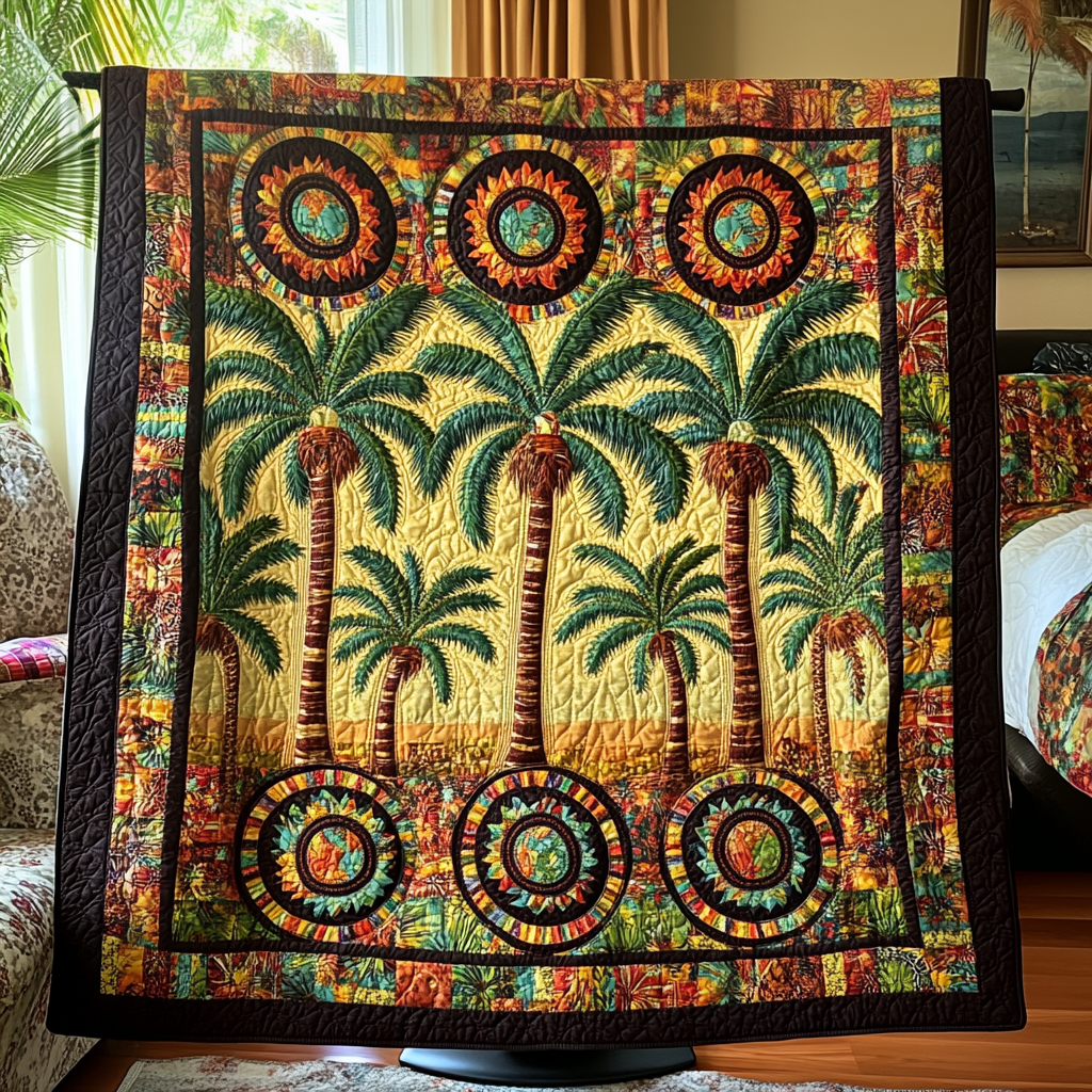 Summer Shade Quilted Blanket Bed Christmas Decor Birthday Gift For Beach Lover