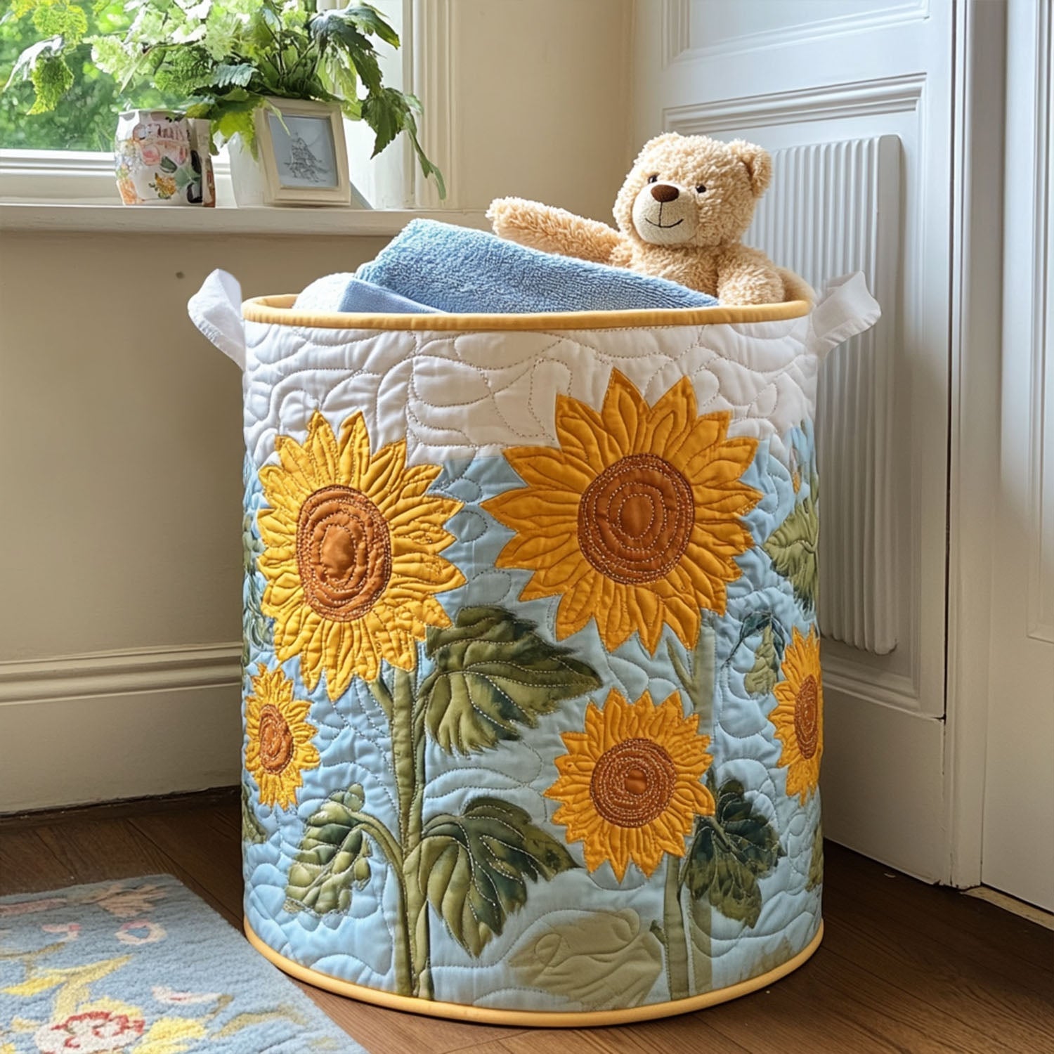 Summer Shine Quilted Laundry Basket Merch For Couples