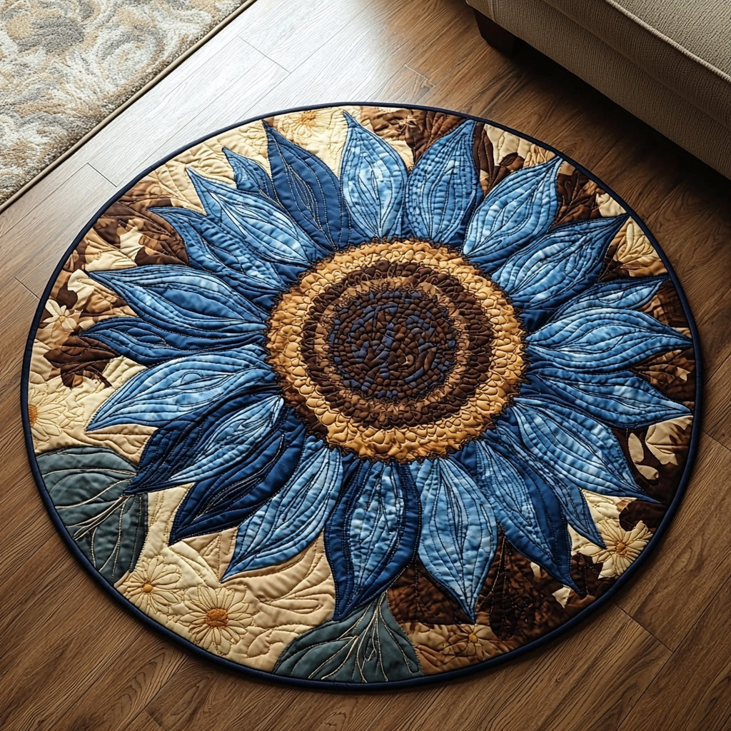 Summer Shine Quilted Round Mat Front Door Decor Sunflower Presents