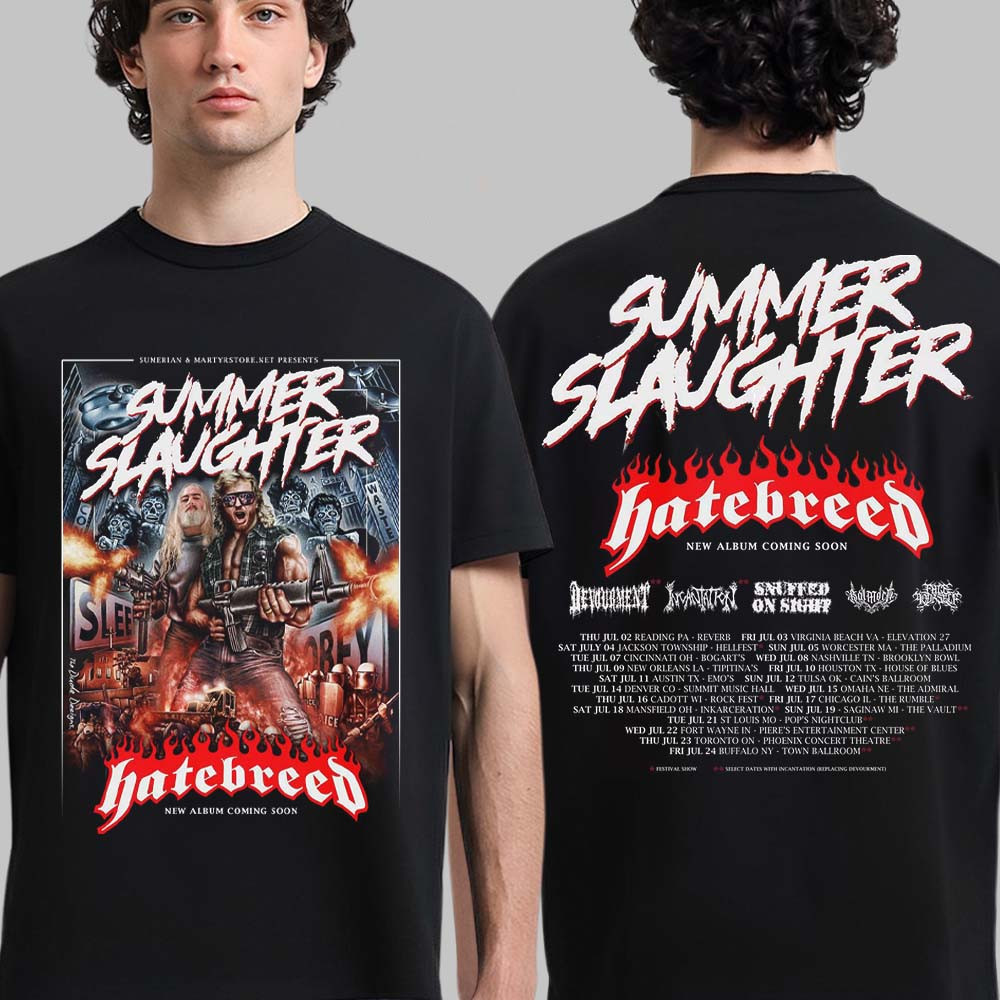 Summer Slaughter 2026 Tour T-Shirt Hatebreed Fan Merch Music Lover Gift