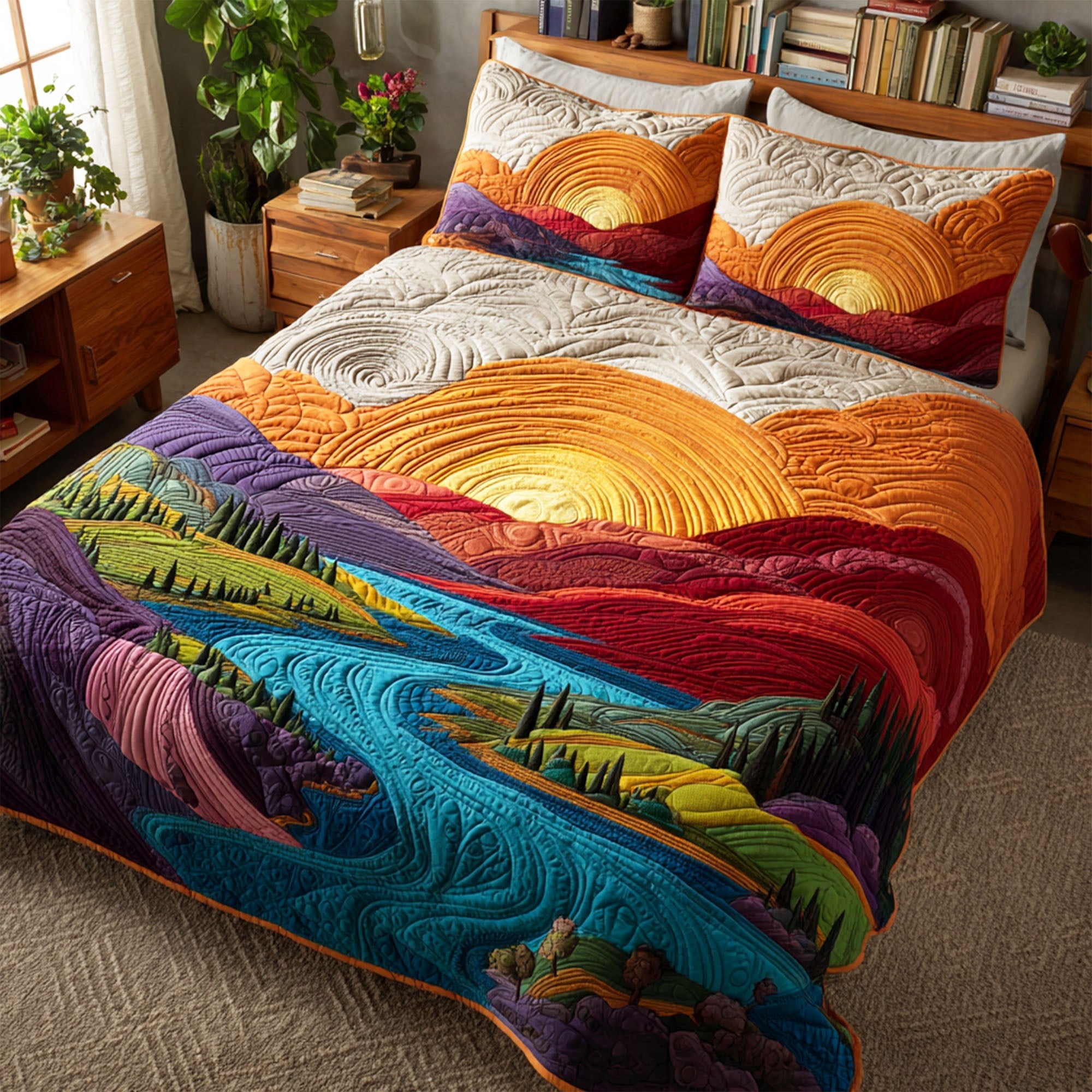 Summer Tide Quilted Bedding Set Best Bed Sheet Set Best Christmas Gift Ideas 