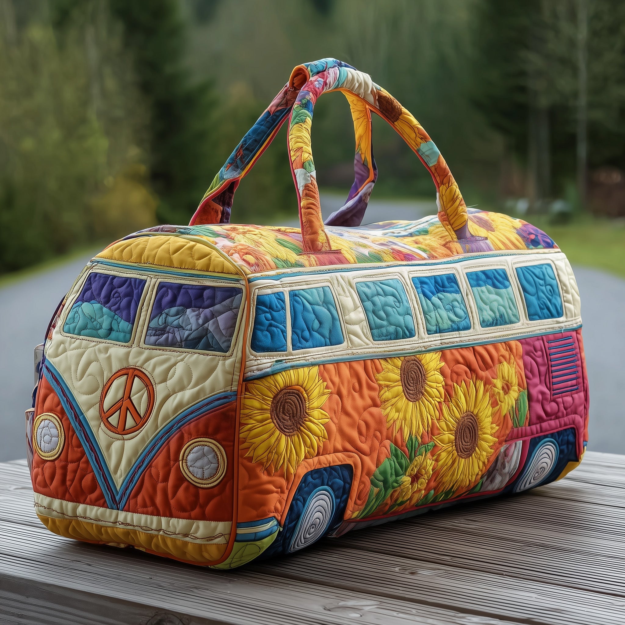 Summer Trip Quilted Duffle Bag Organized Storage Pockets