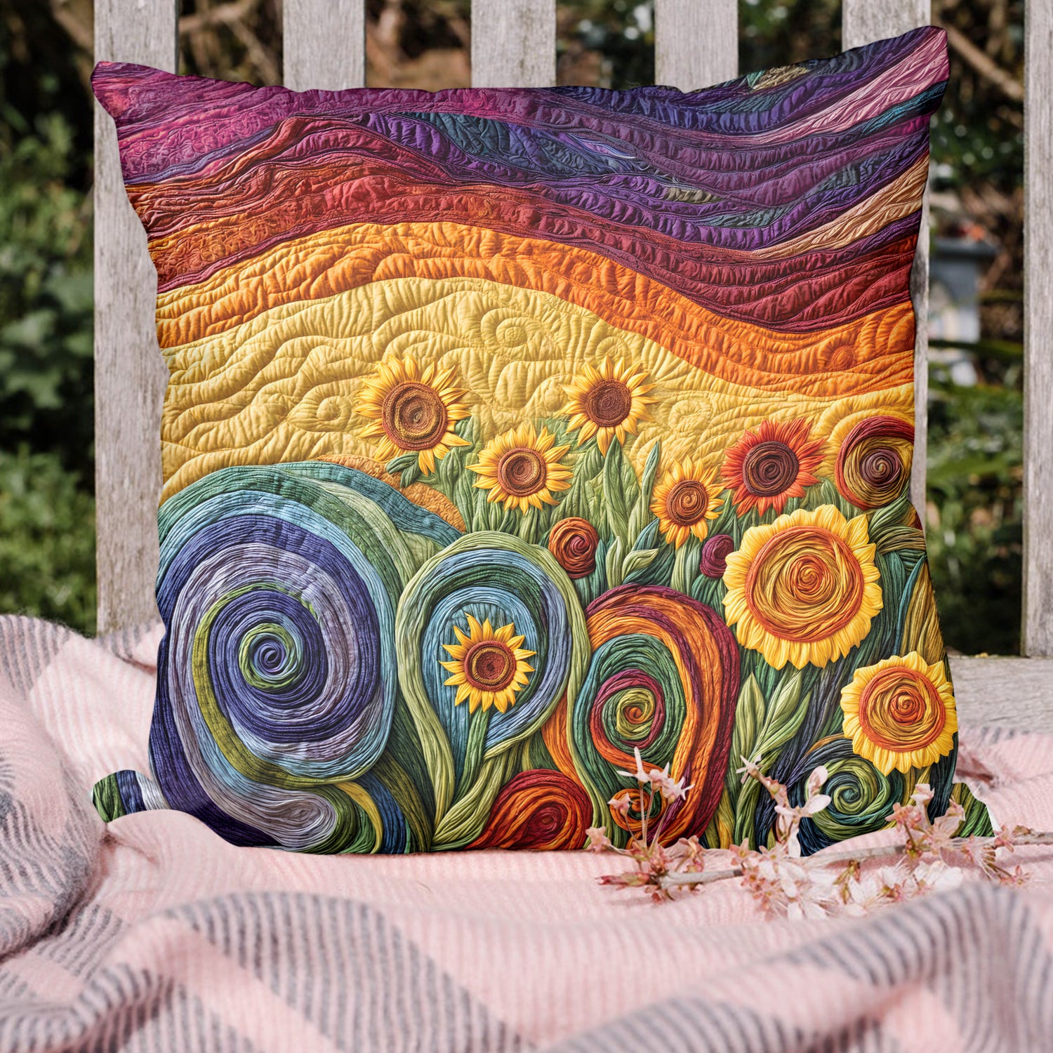 Summer Waves Quilted Pillow Case Nice Pillow Covers Sunflower Items For Gifts