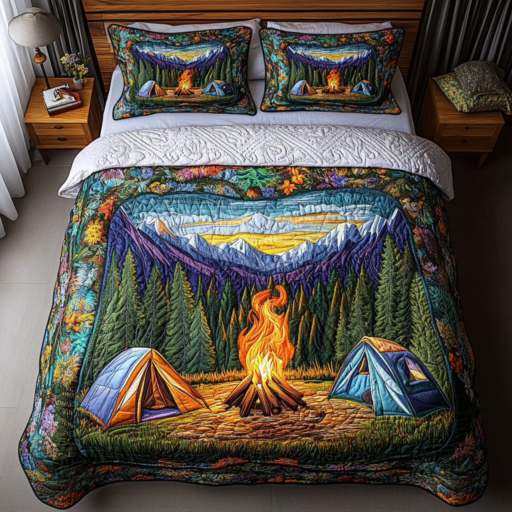 Summit Dream Quilted Bedding Set Bed Decor Best Camping Gifts For Him