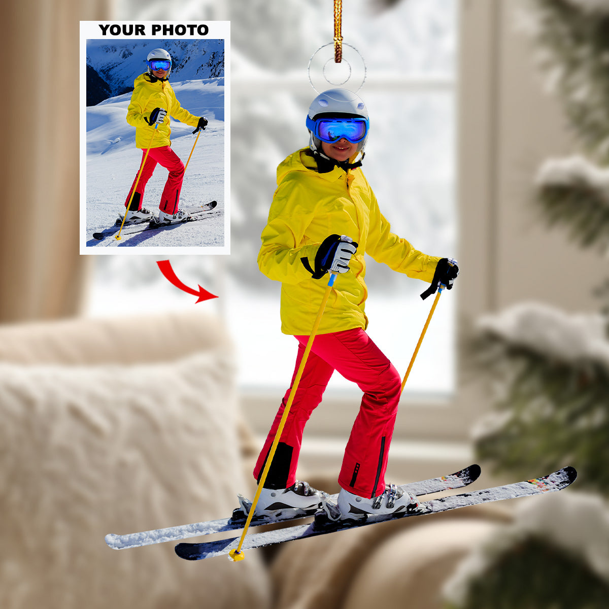 Summit Joy Personalized Mica Ornament Gift For Skiing Lovers Family Members