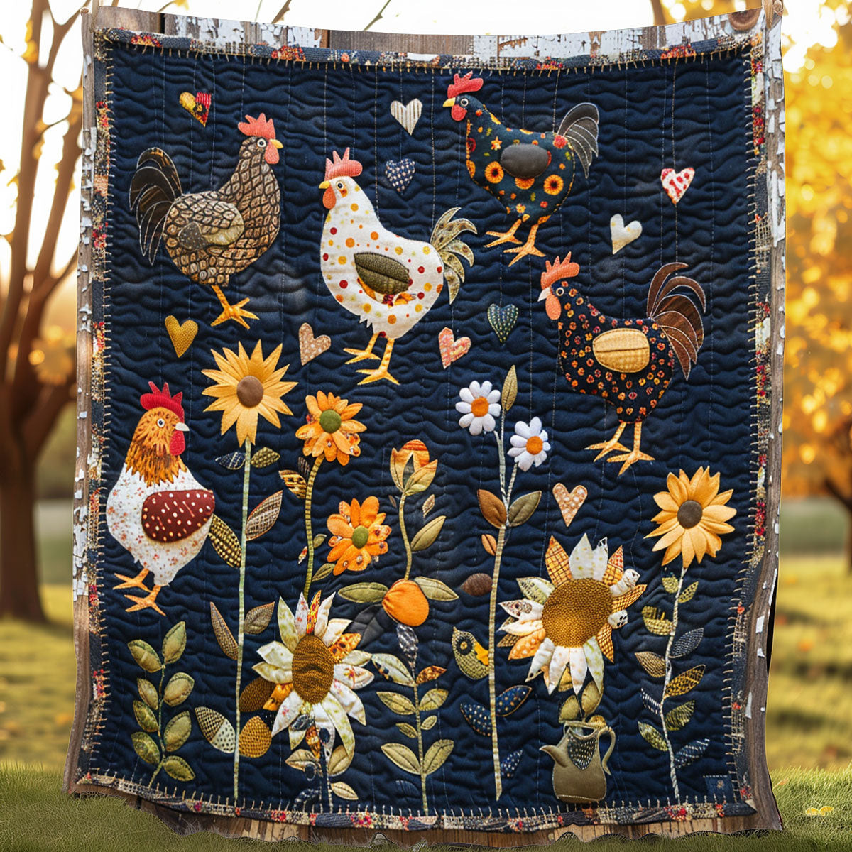 Sun Chickens Quilt Blanket Throws And Blankets Mothers Day Gift For My Daughter