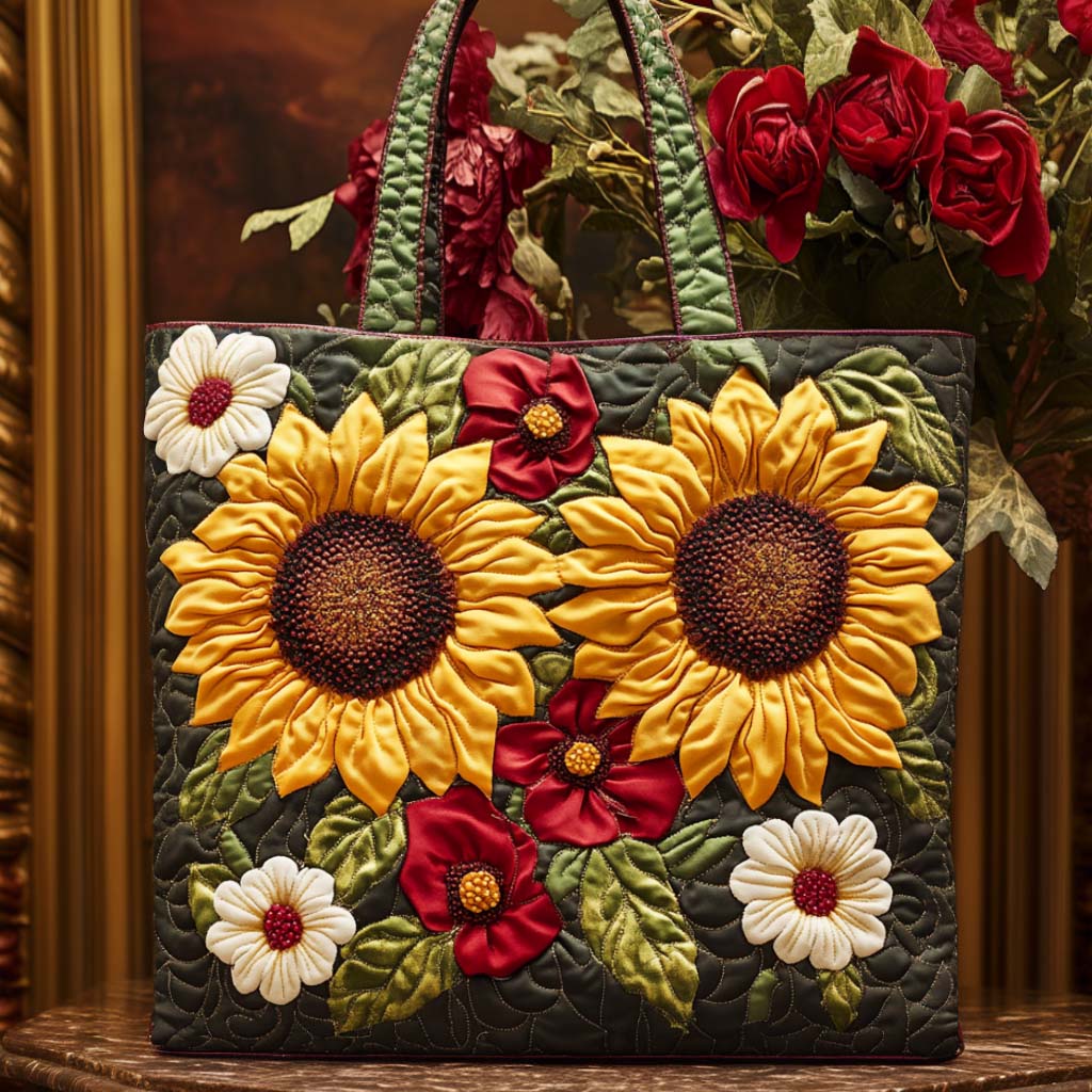 Sun Garden Quilted Tote Bag Gifts For Sunflower Lovers