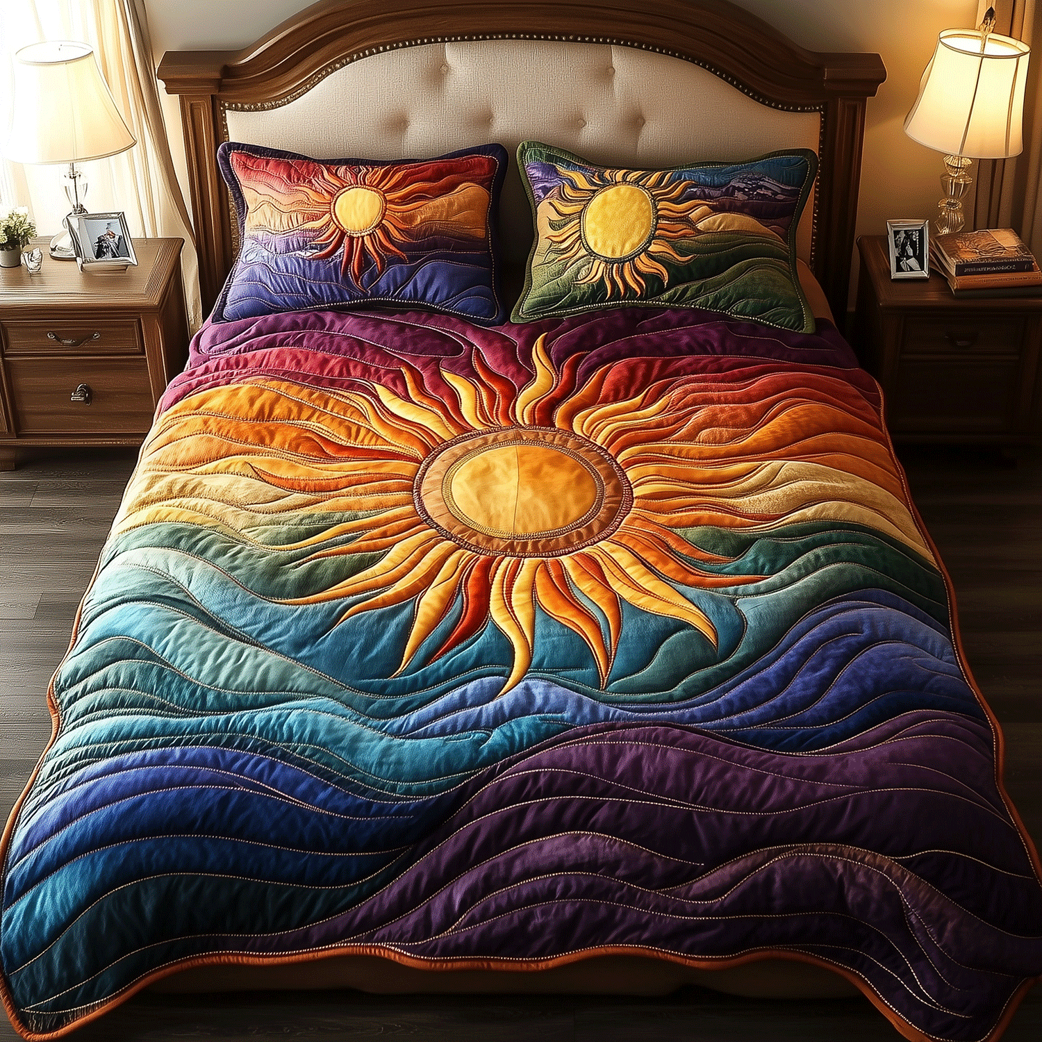 Sun Glow Aura Quilted Bedding Set Full Size Comforter Son In Law Christmas Presents