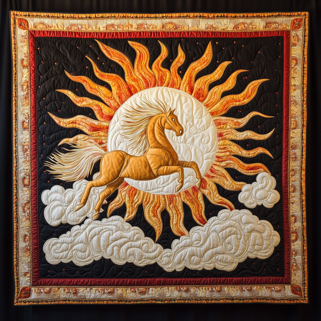 Sun Horse Ascendant Quilt Blanket Throw Blankets Horse Themed Gifts For Adults