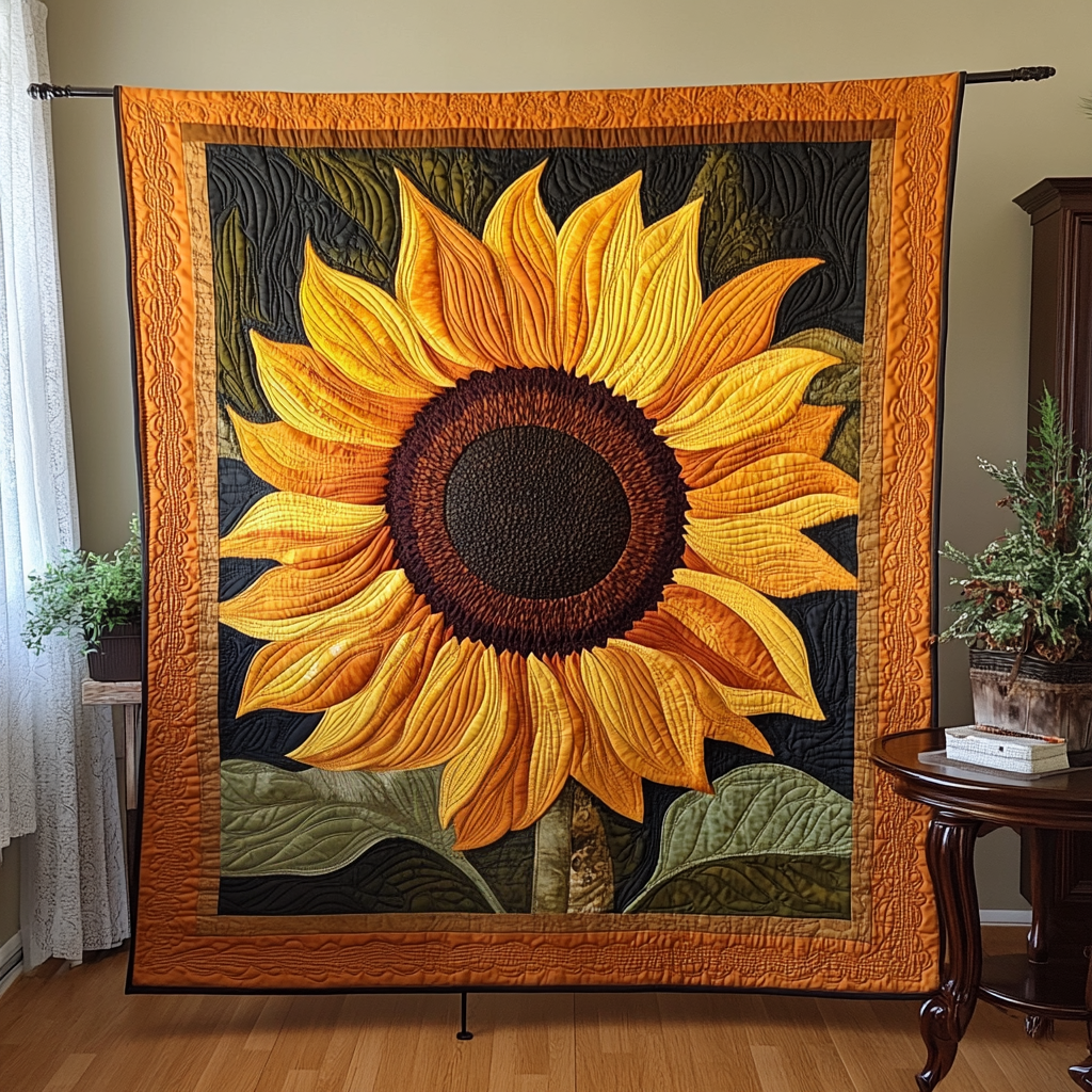 Sun Kiss Quilted Blanket Sunflower Gifts For Friends