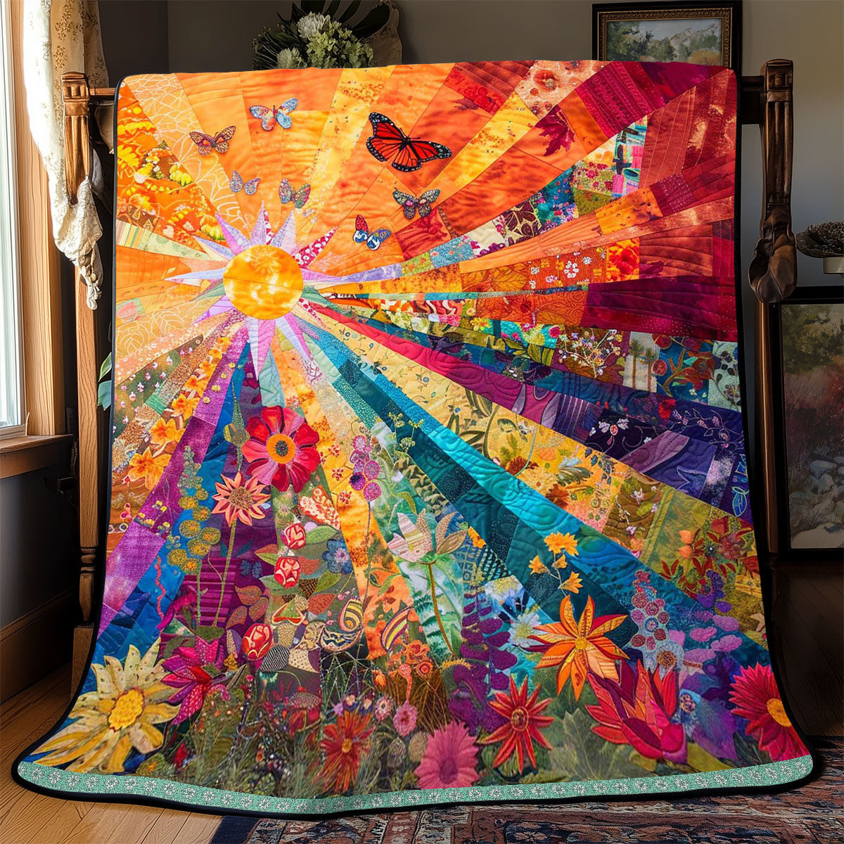 Sun Ray Butterfly Quilt Blanket Throws And Blankets Mother's Day Gifts For Daughter In Law