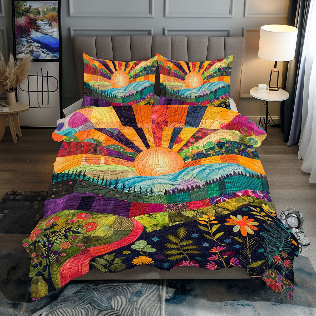 Sun Ray Valley Holiday Xmas Quilted Bedding Set Christmas Gift Ideas For Wife