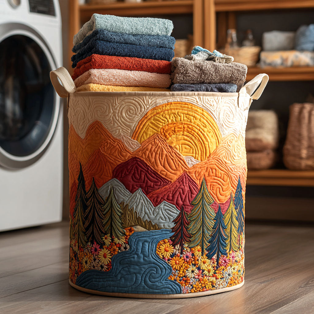 Sun River Quilted Laundry Basket Perfect Quilted Laundry Basket Gift for Family and Friends