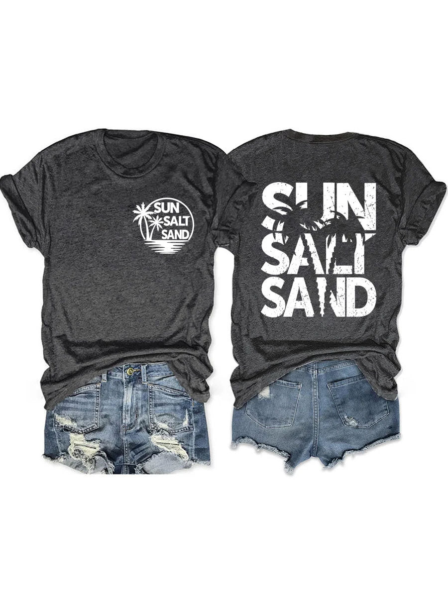 Sun Salt Sand T-Shirt Evokes Beach Vibe Hilarious Shirt Funny Gifts For Her