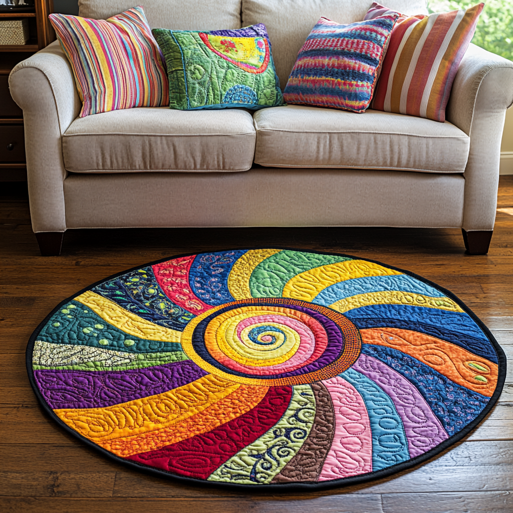 Sunbeam Bliss Quilted Round Mat Home Entrance Decor Ideas Gifts For The Flower Lover