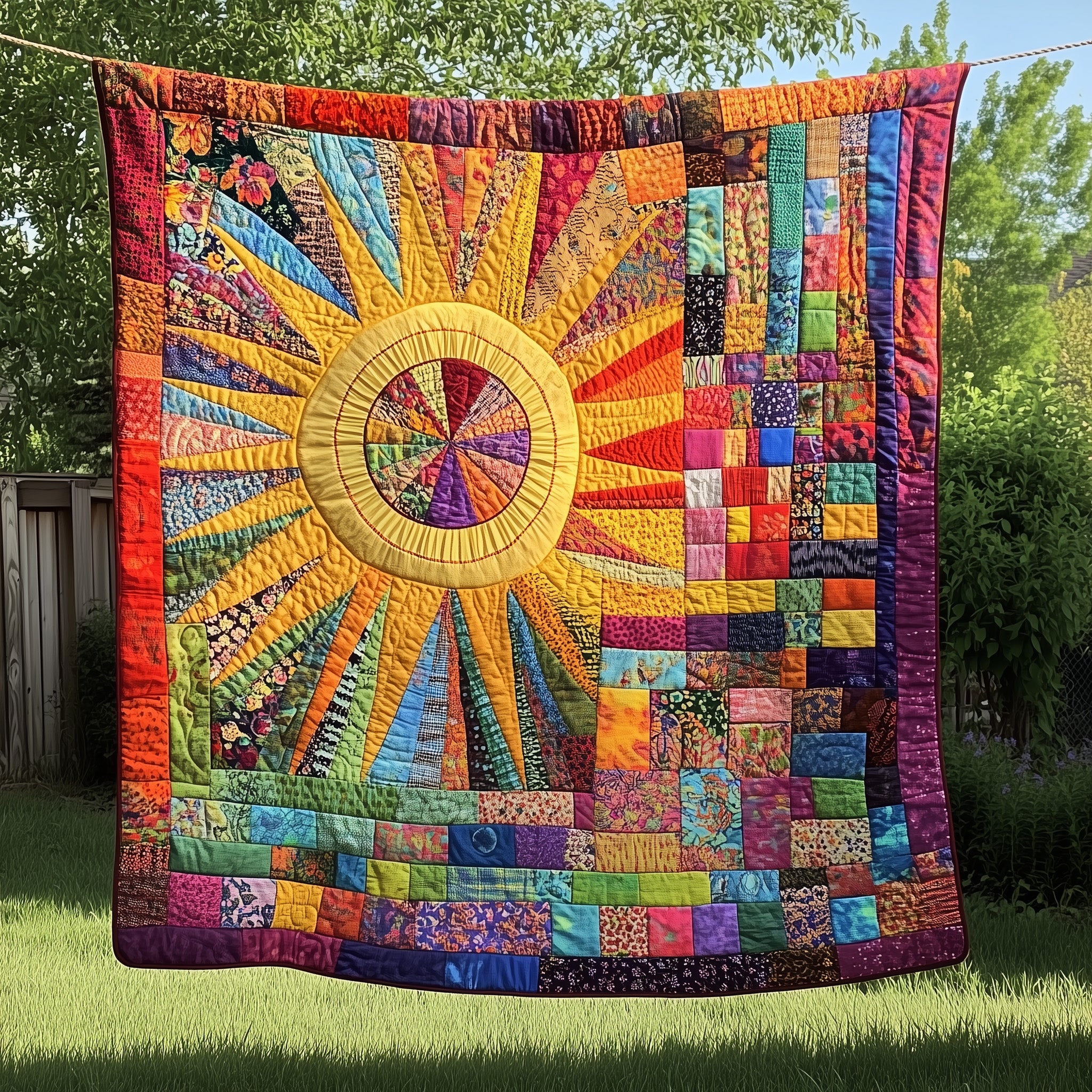 Sunbeam Quilted Blanket Nice Throw BlanketGifts For Hippie Brother