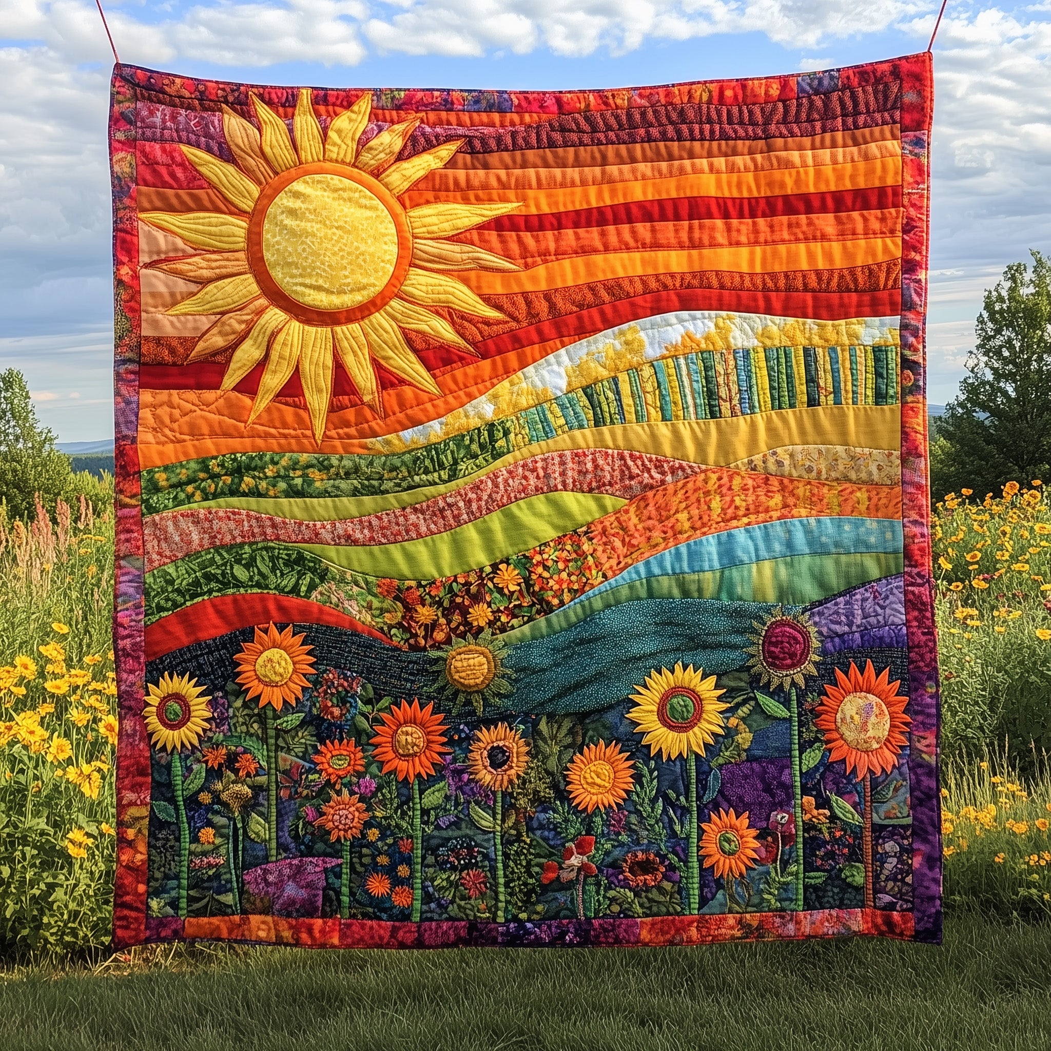 Sunbeam Quilted Blanket Nice Throw BlanketGood Gifts For Hippie Girlfriend