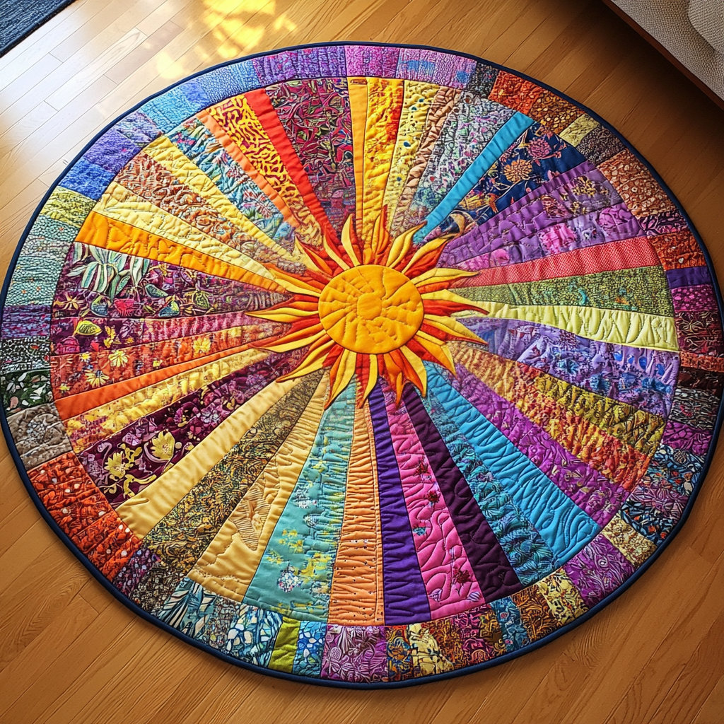 Sunbeam Quilted Round Mat Home Front Door Design Tree Skirts For Large Trees