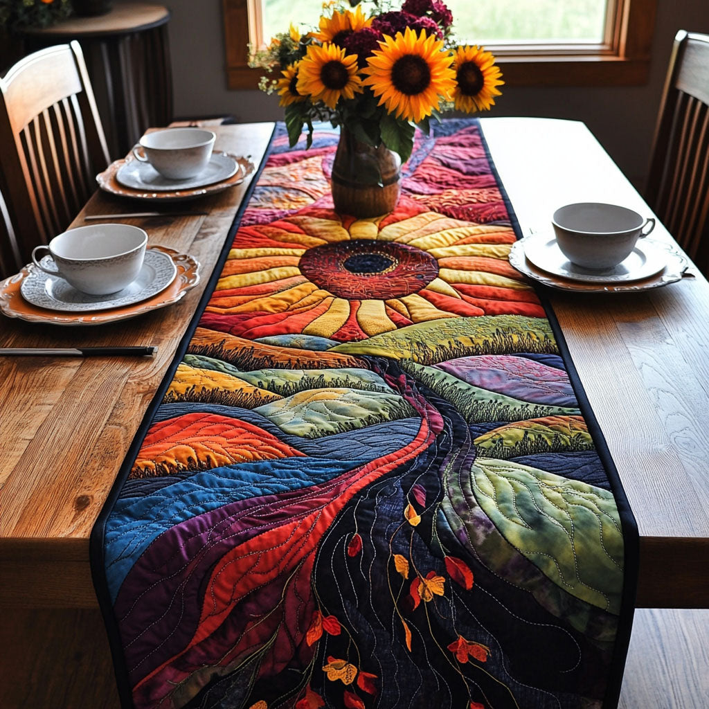 Sunbeam Stroll Quilted Table Runner Floral Table Topper Dinner Table Decor