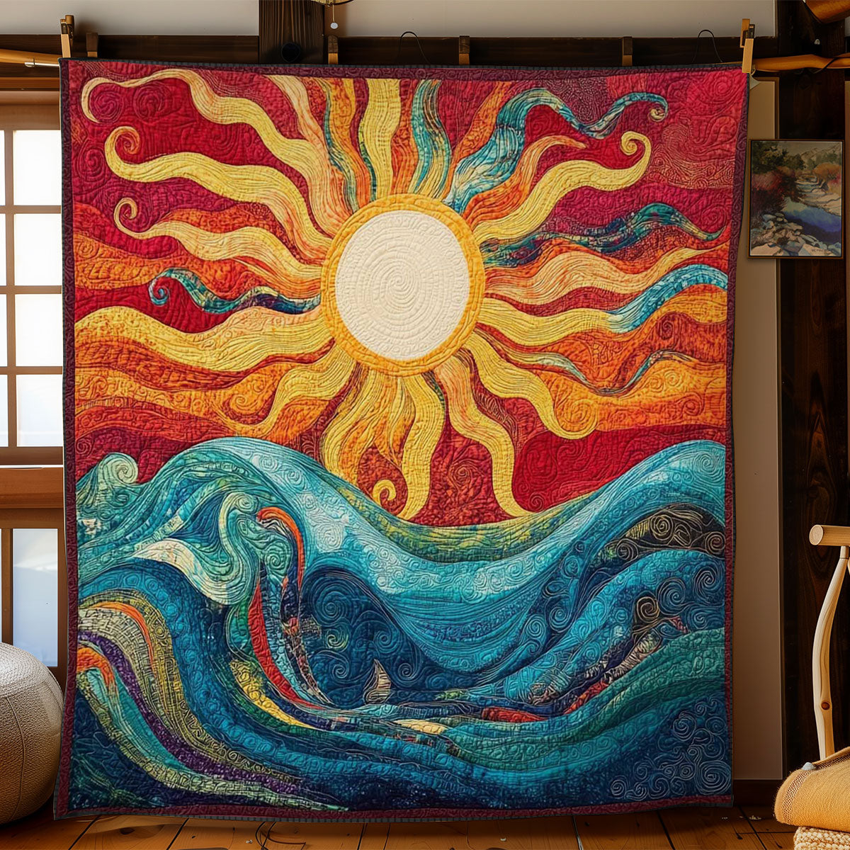 Sunbeam Waves Quilt Thoughtful Holiday Gift Featuring Quilt Blanket