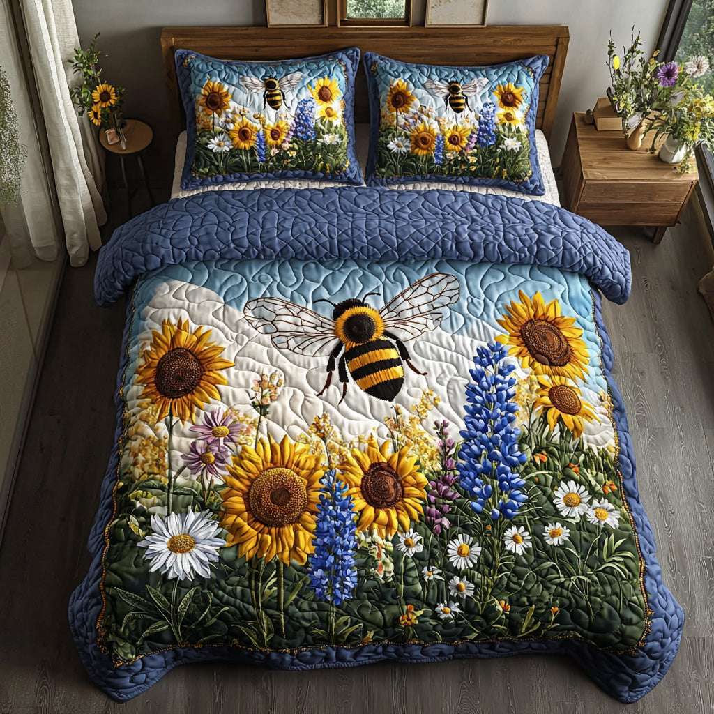 Sunbee Whispers Quilted Bedding Set Warm and Breathable Bedding Set for All Seasons