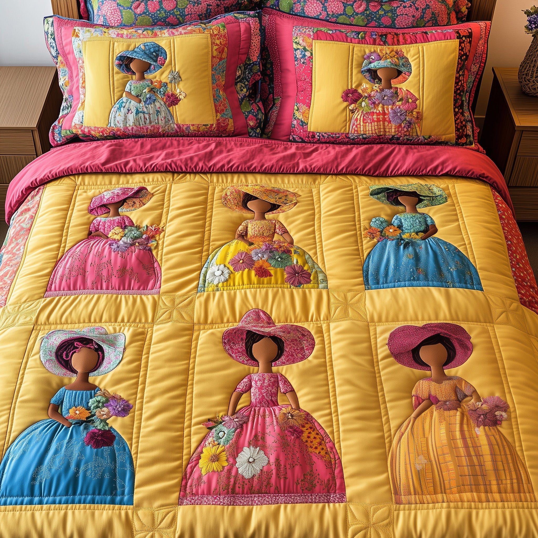 SunBonnet Sue Quilted Bedding Set Duvet Cover Merchandise Meaningful Gift Ideas