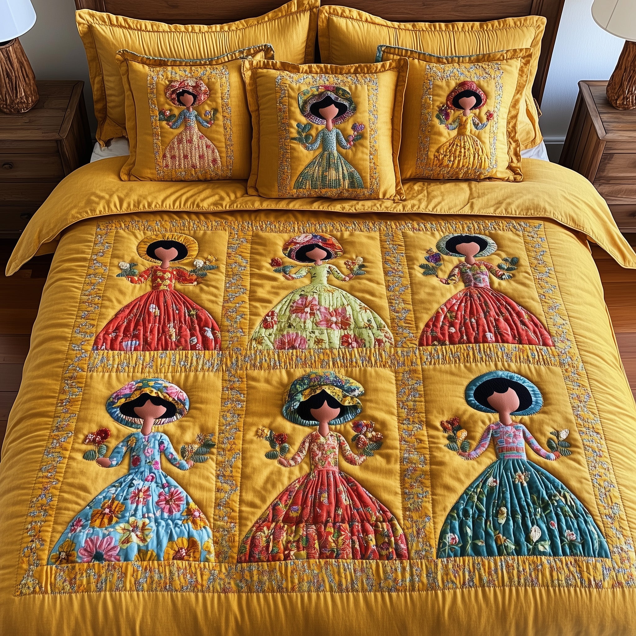 SunBonnet Sue Quilted Bedding Set Duvet Cover Merchandise Meaningful Gifts For Men