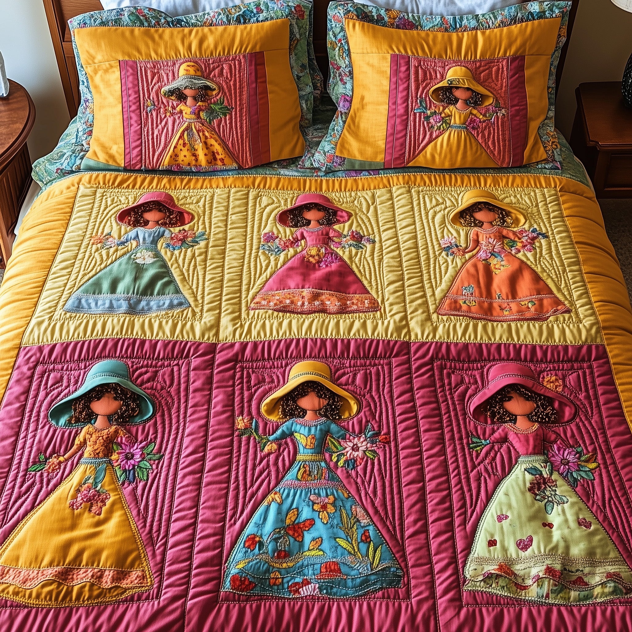 SunBonnet Sue Quilted Bedding Set Duvet Cover Merchandise Meaningful Graduation Gifts