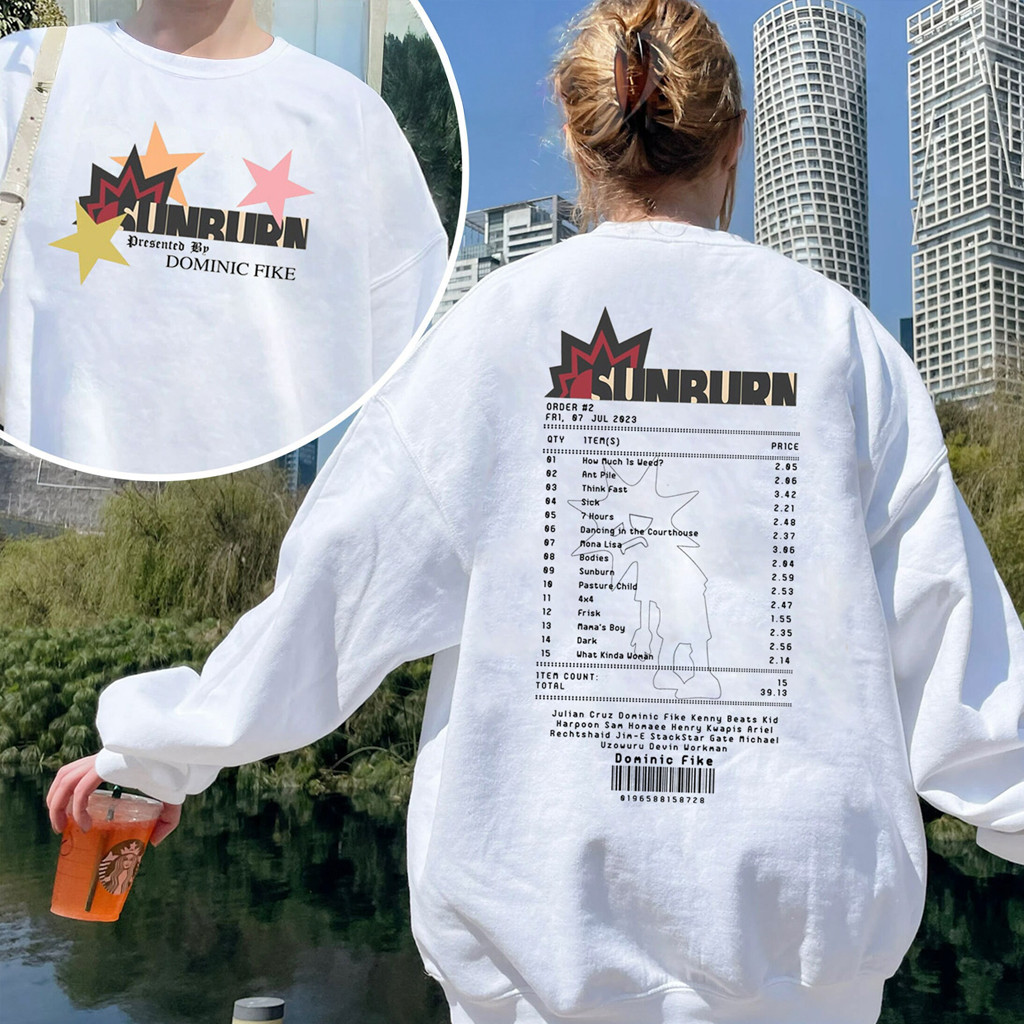 Sunburn Album Tracklist Dominic Fike Sweatshirt Dominic Fike Merch Gifts For Music Fans