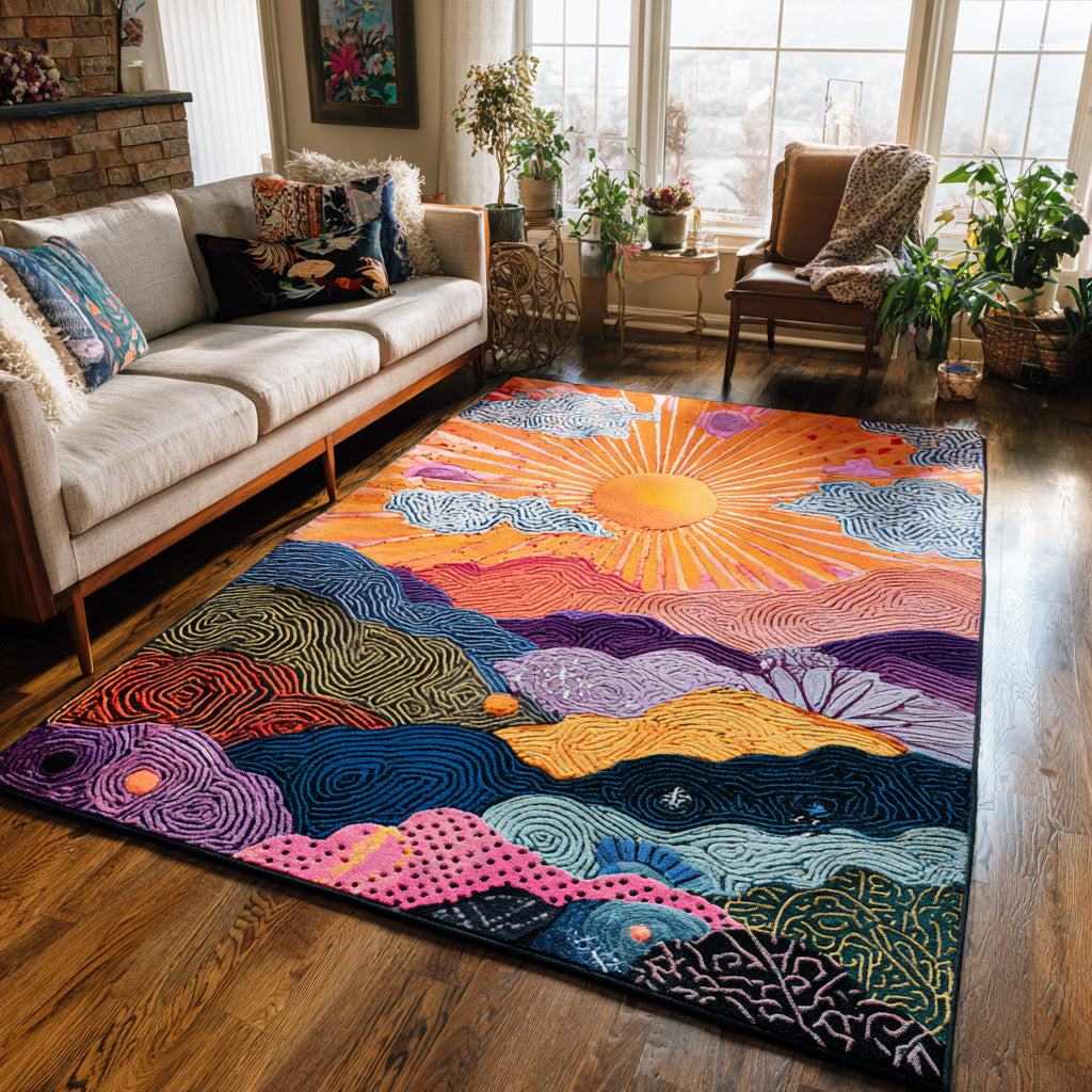 Sunburst Dream Area Rug  Kitchen Rugs Xmas Gift For Brother In Law