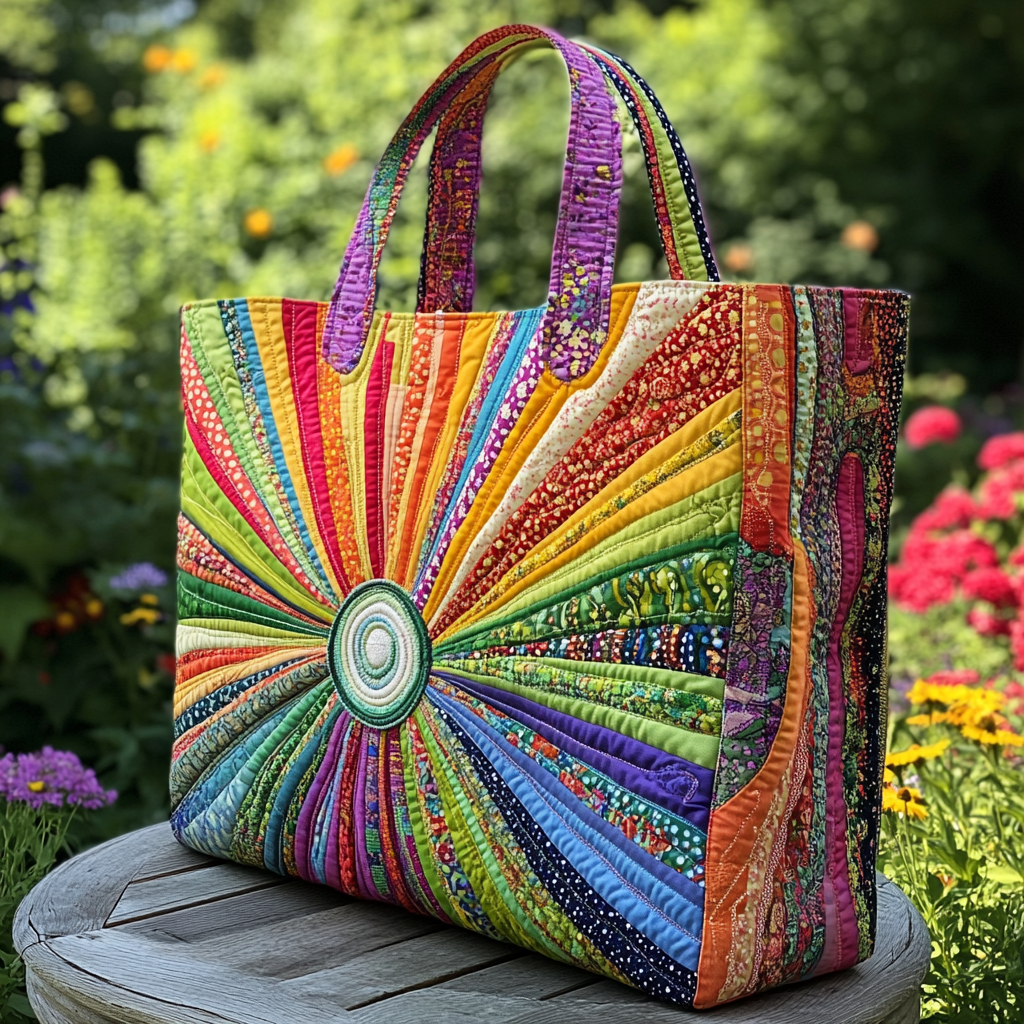 Sunburst Dreams Quilted Tote Bag Gifts For Forest Lovers