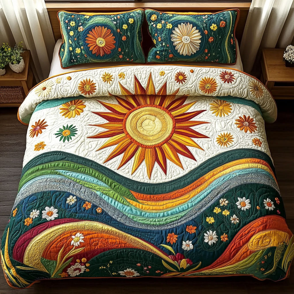 Sunburst Garden Quilted Bedding Set Twin Comforter Sets Bonus Daughter Gifts