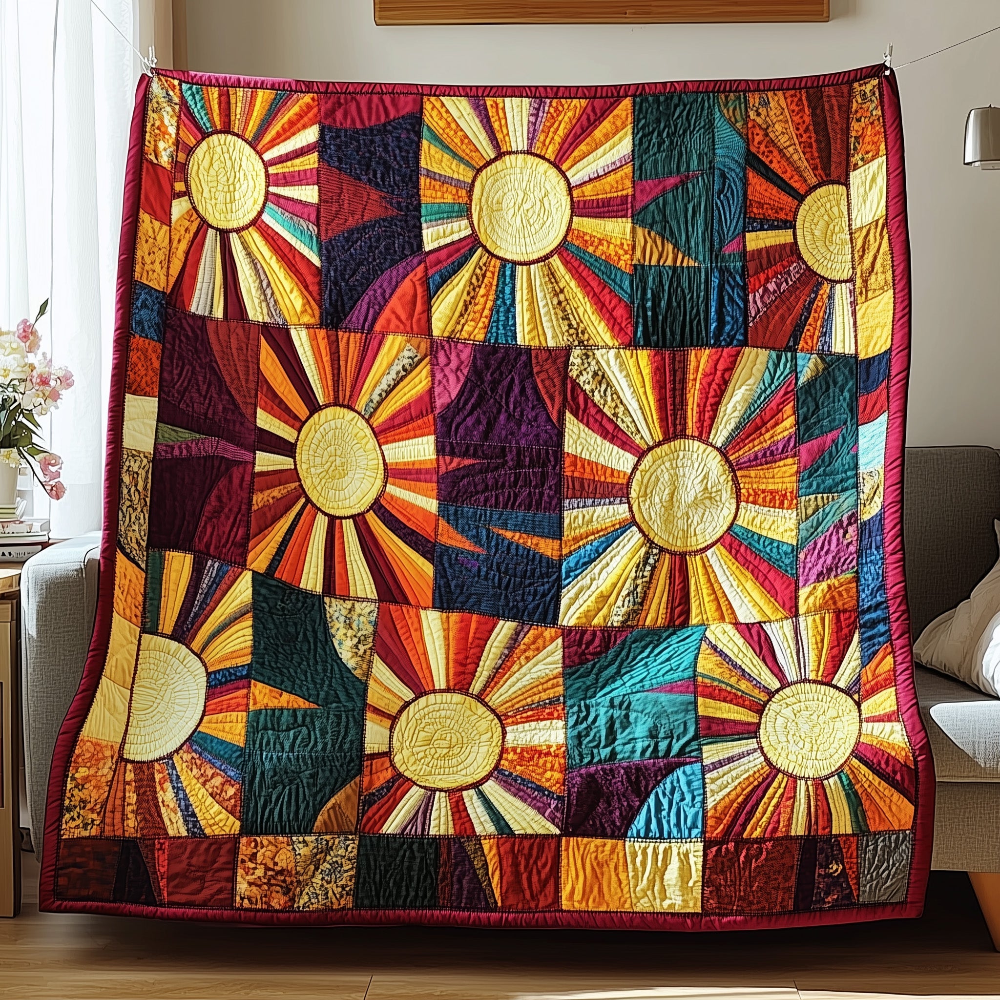 Sunburst Quilted Blanket Nice Throw BlanketGifts For Young Women
