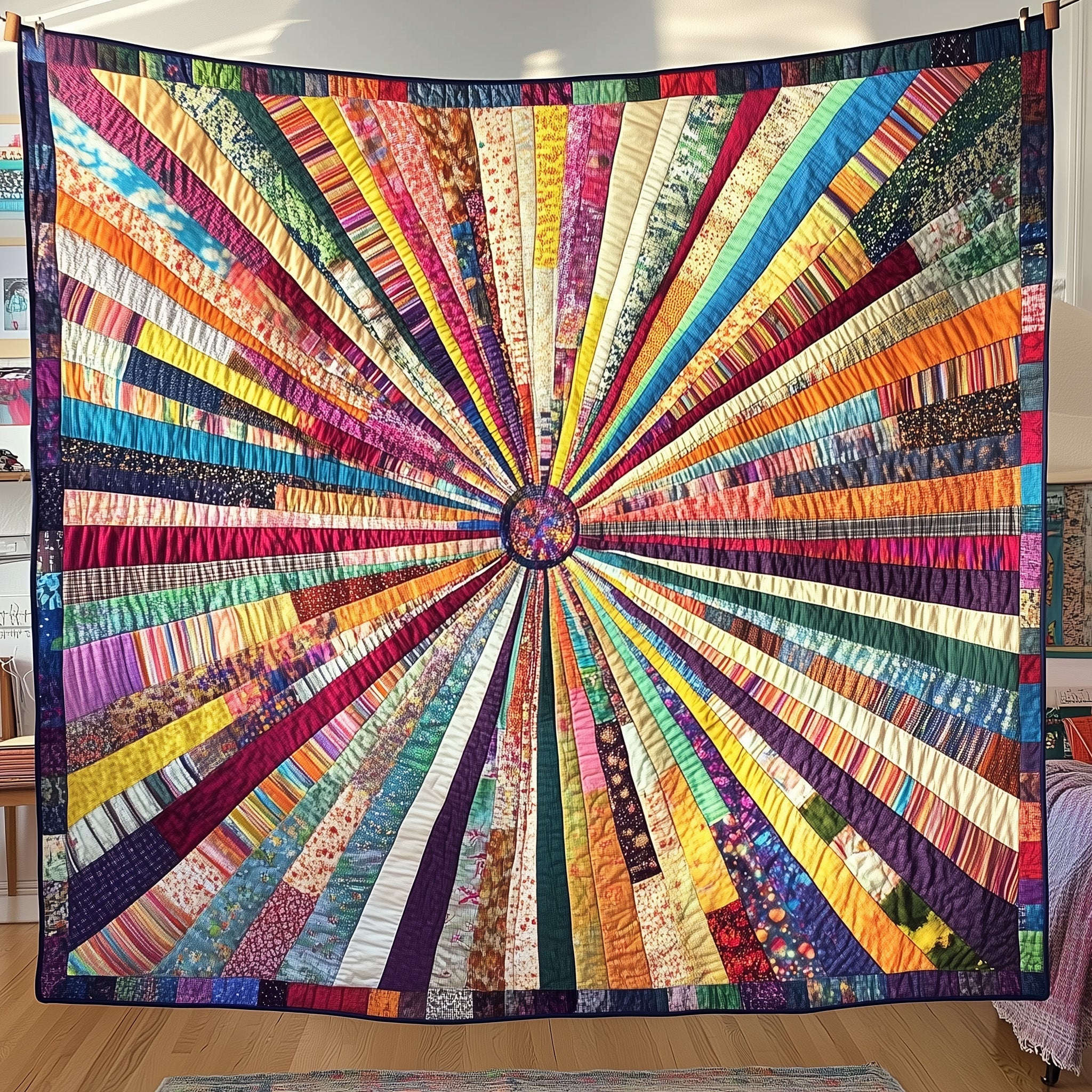 Sunburst Quilted Blanket Nice Throw BlanketSmall Gifts For Women