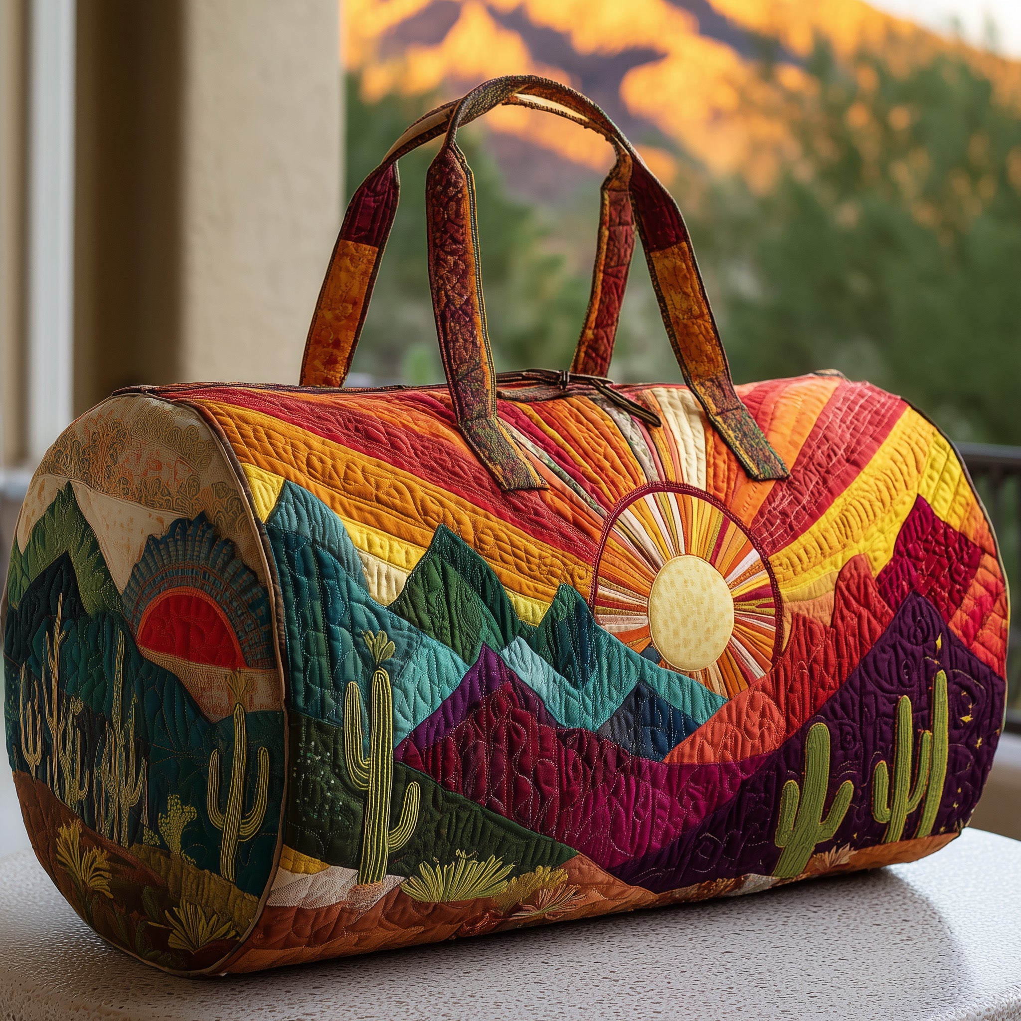 Sunburst Quilted Duffle Bag Anniversary Gift Idea