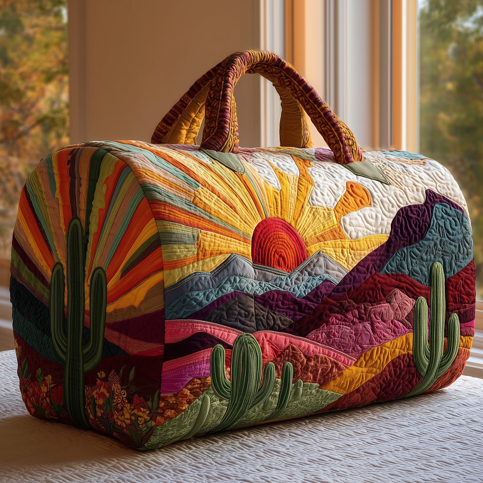 Sunburst Quilted Duffle Bag Everyday Gift Idea