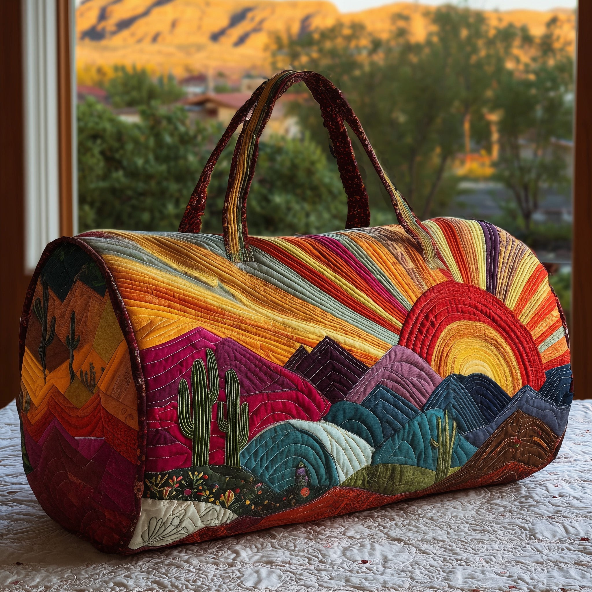 Sunburst Quilted Duffle Bag Fall Gift Choice