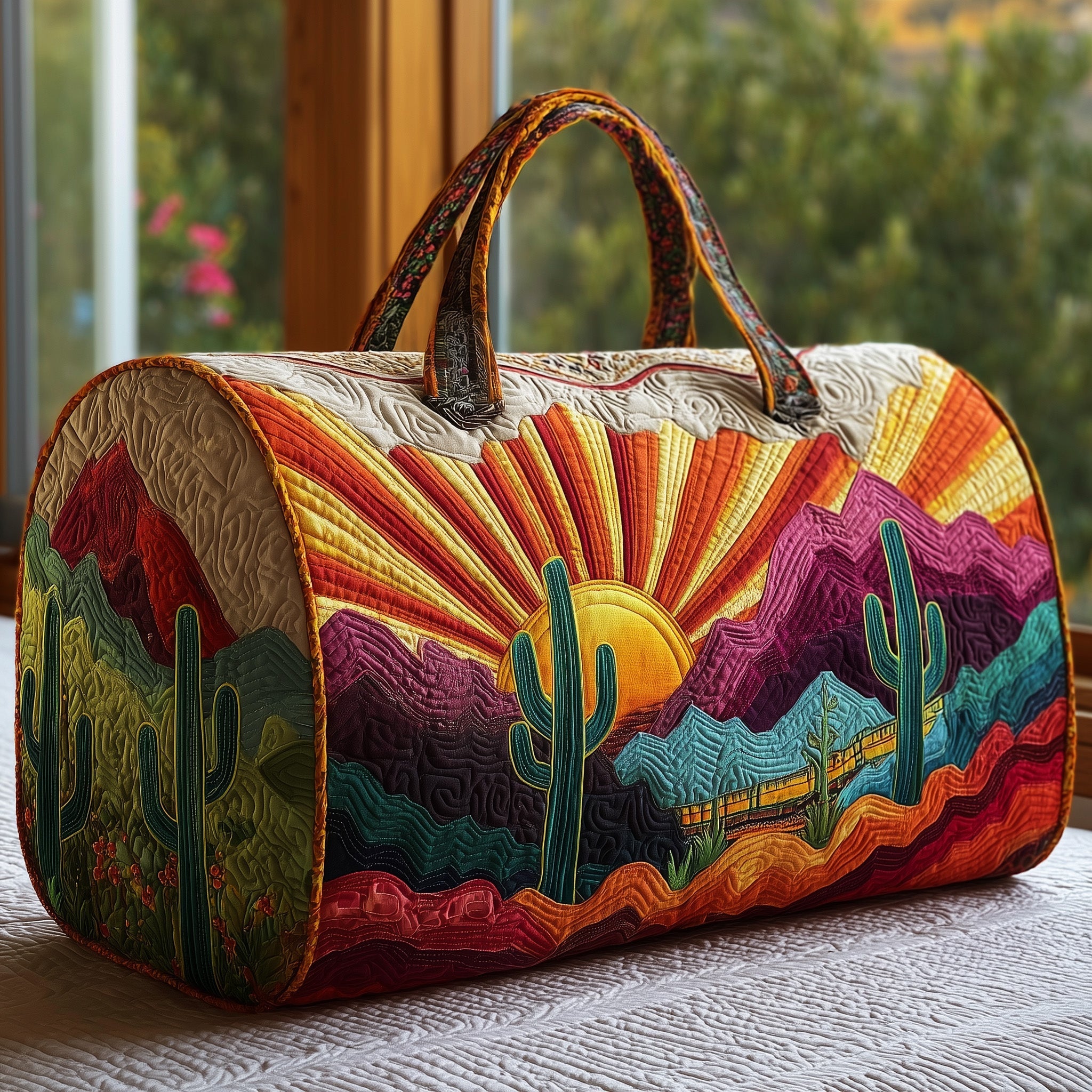 Sunburst Quilted Duffle Bag Gift For Her