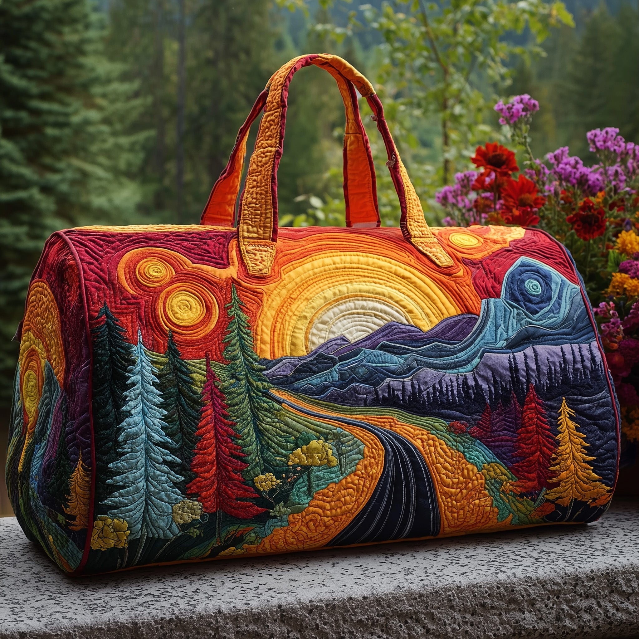 Sunburst Quilted Duffle Bag Gift For Mom