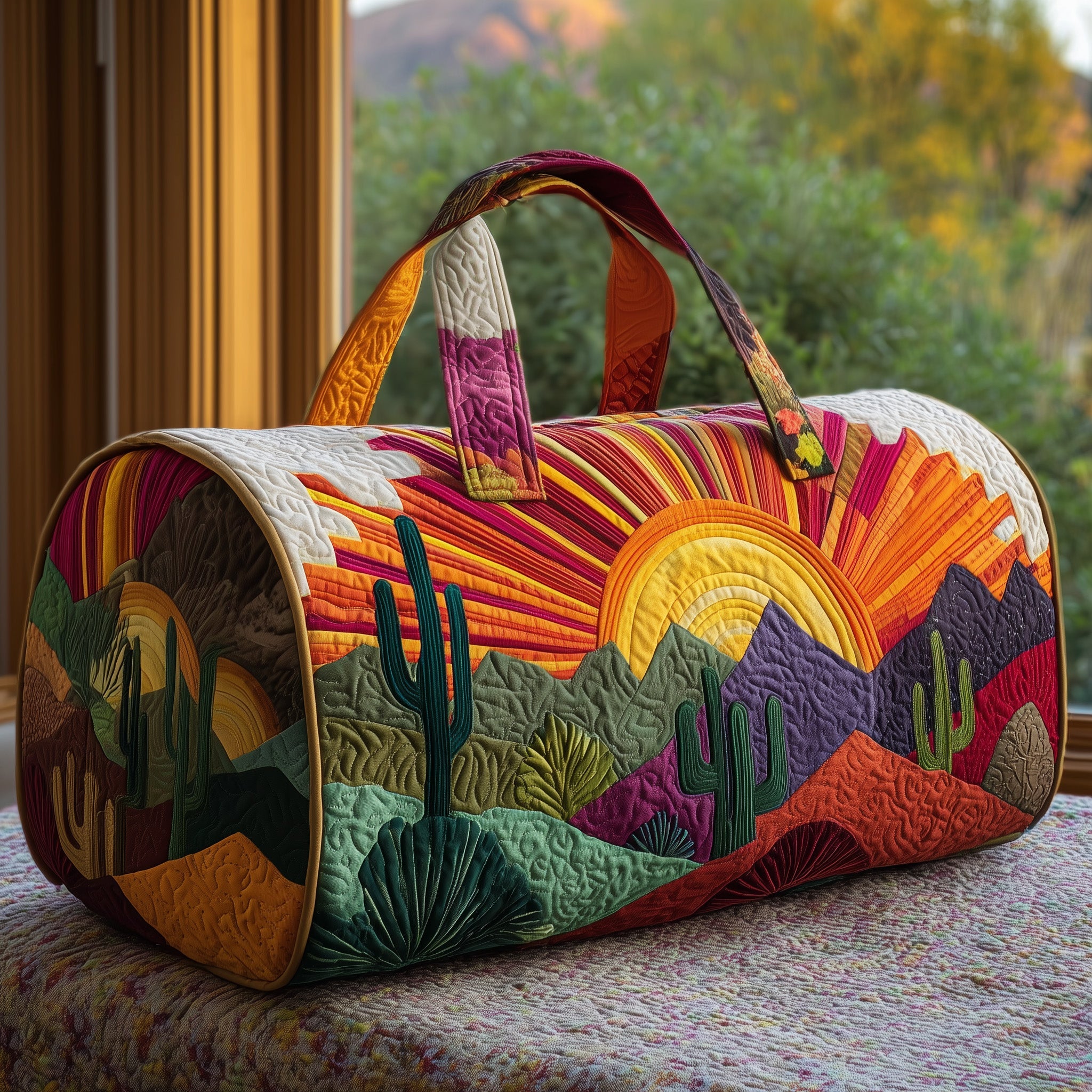 Sunburst Quilted Duffle Bag Spring Gift Idea