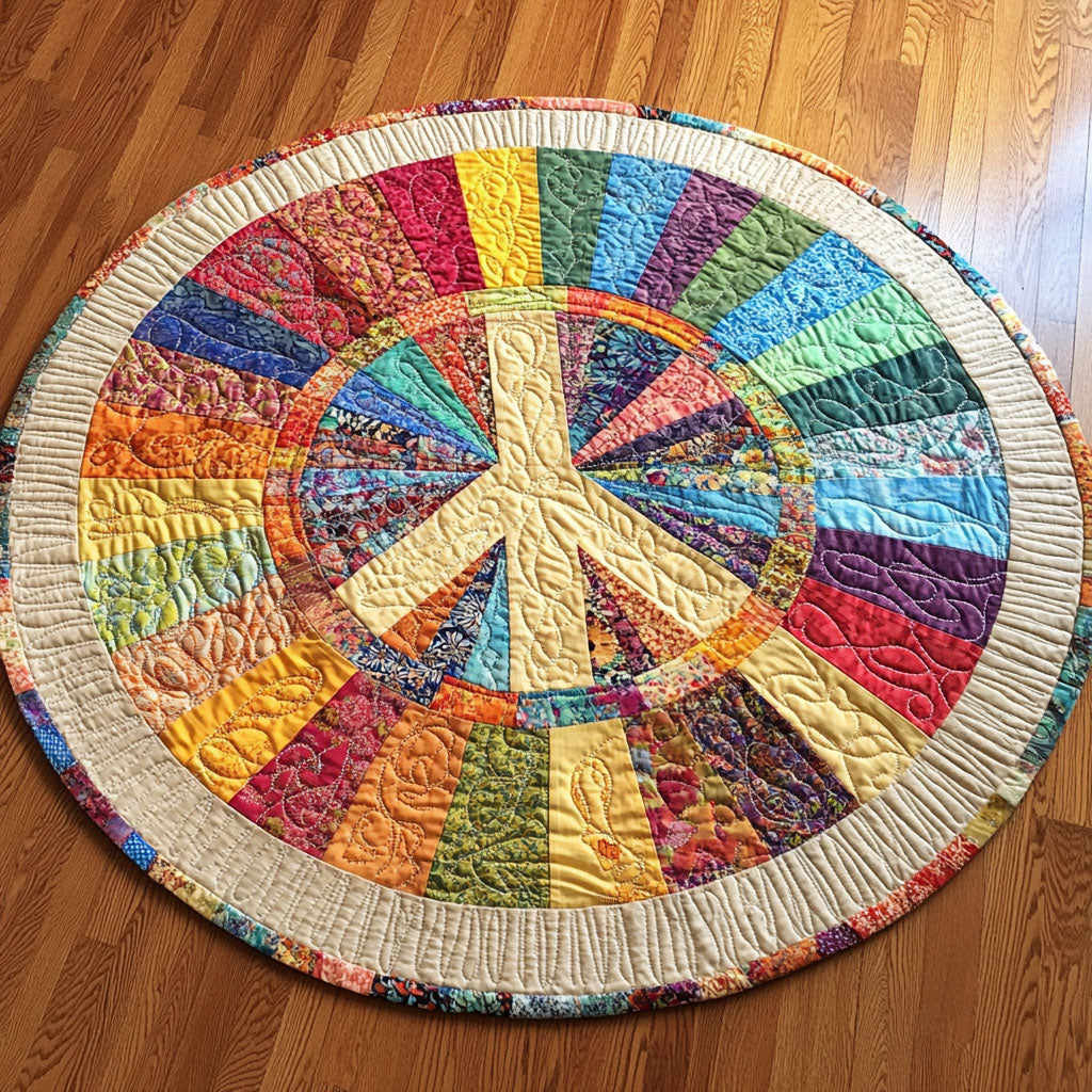 Sunburst Quilted Round Mat Christmas Entry Way Decor Flower Arrangement Ideas