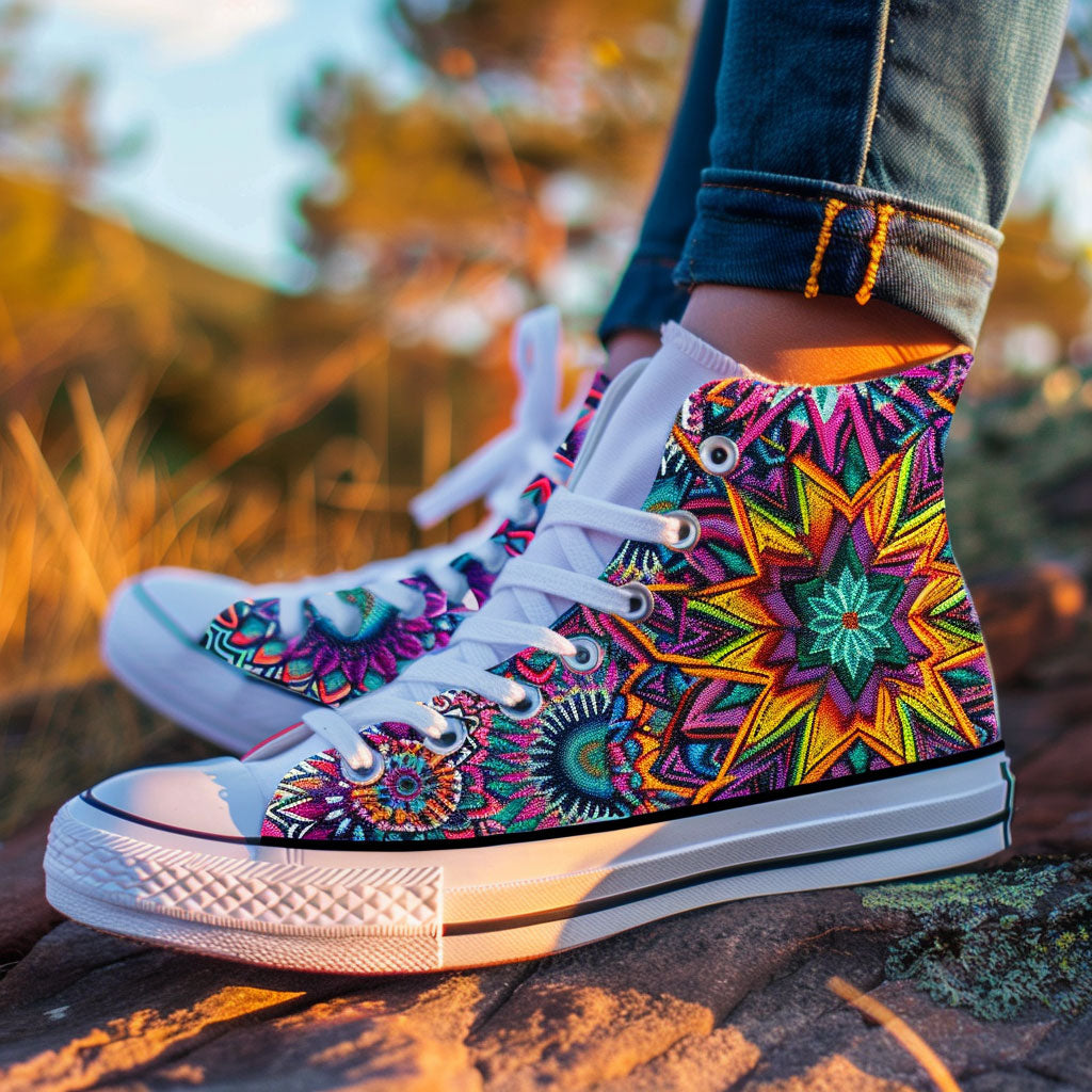 Sunburst Soles Canvas High Tops Unisex Merch Style
