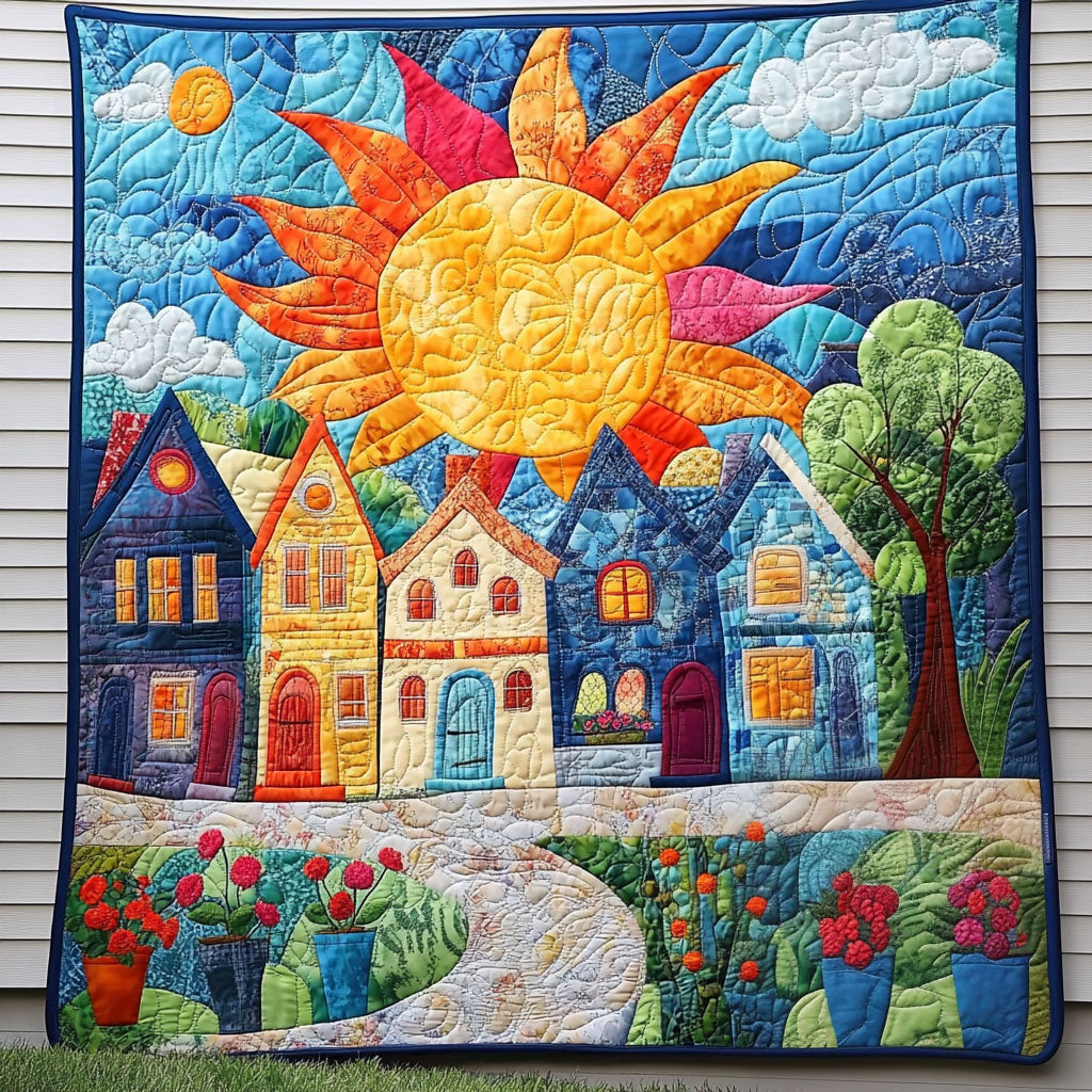Sunburst Street Quilted Blanket Best Couch Throw Blanket Christmas Gifts For Nature Lovers