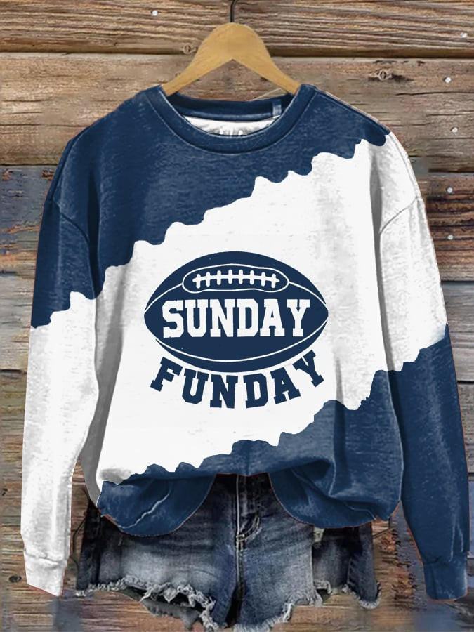 Sunday Funday Football Themed Sweatshirt Game Day Apparel Best Gifts For Football Lovers